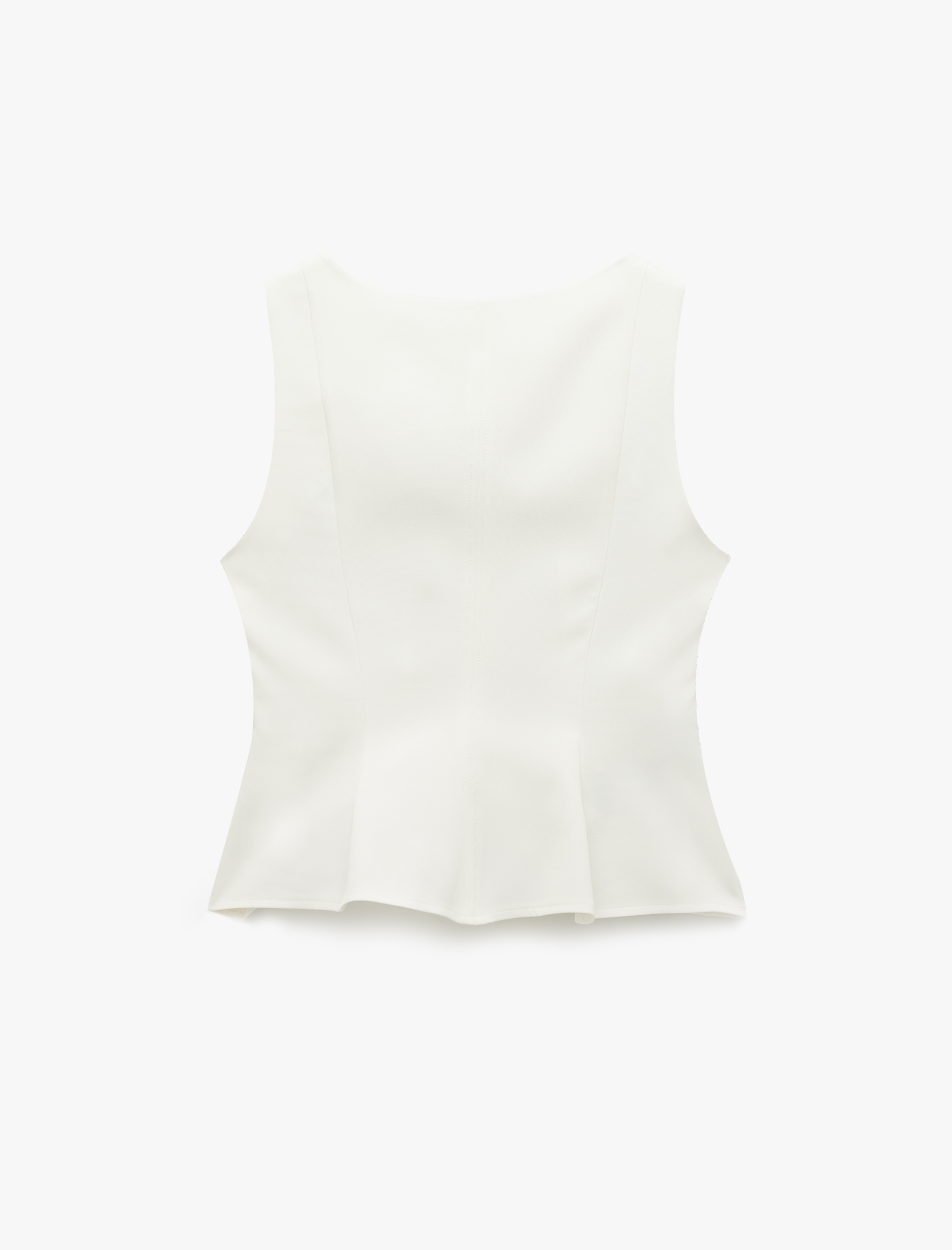   Peplum Kesim Yuvarlak Yaka Kolsuz Bluz