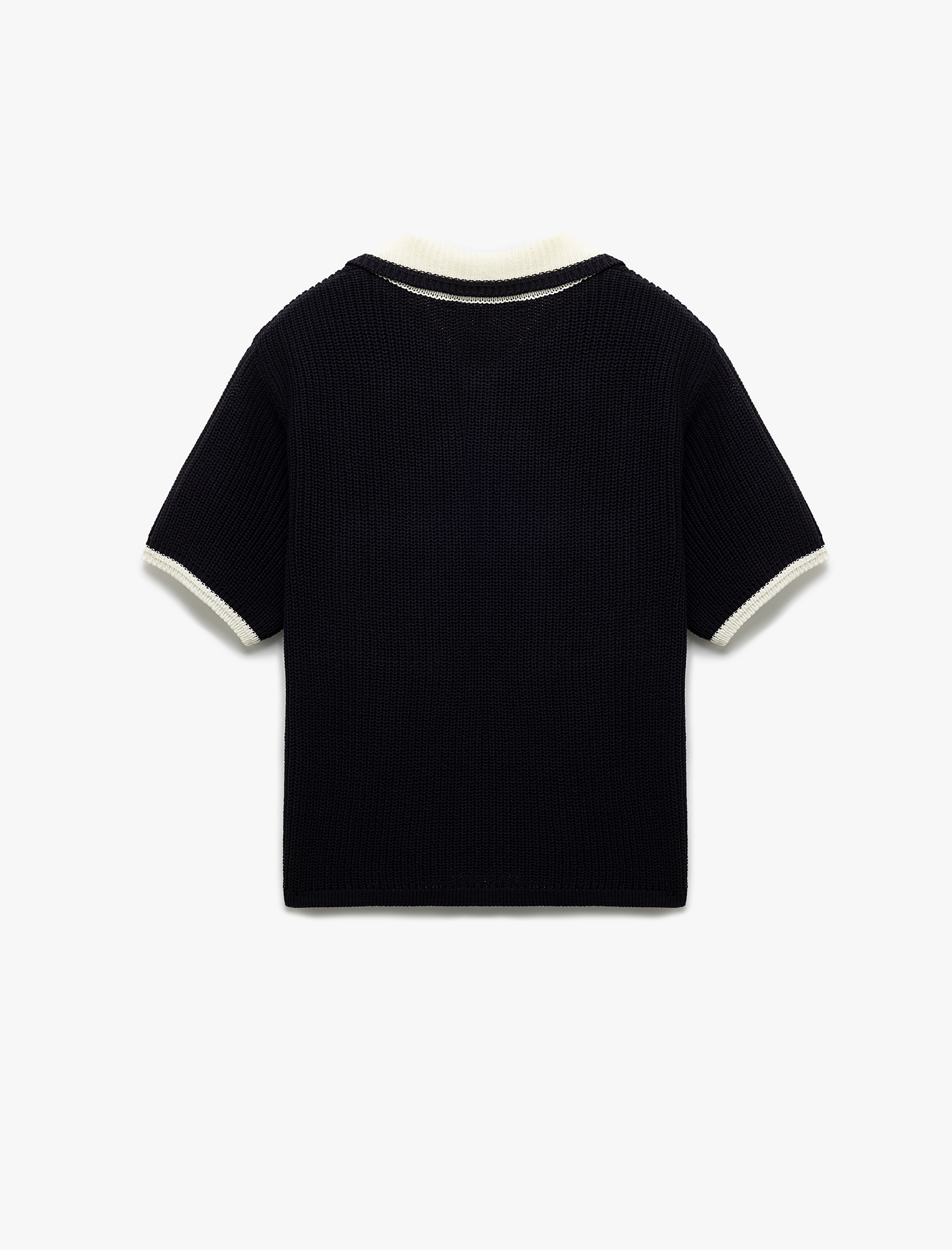   Kontrast Detaylı Kısa Kollu Polo Yaka Triko Tişört
