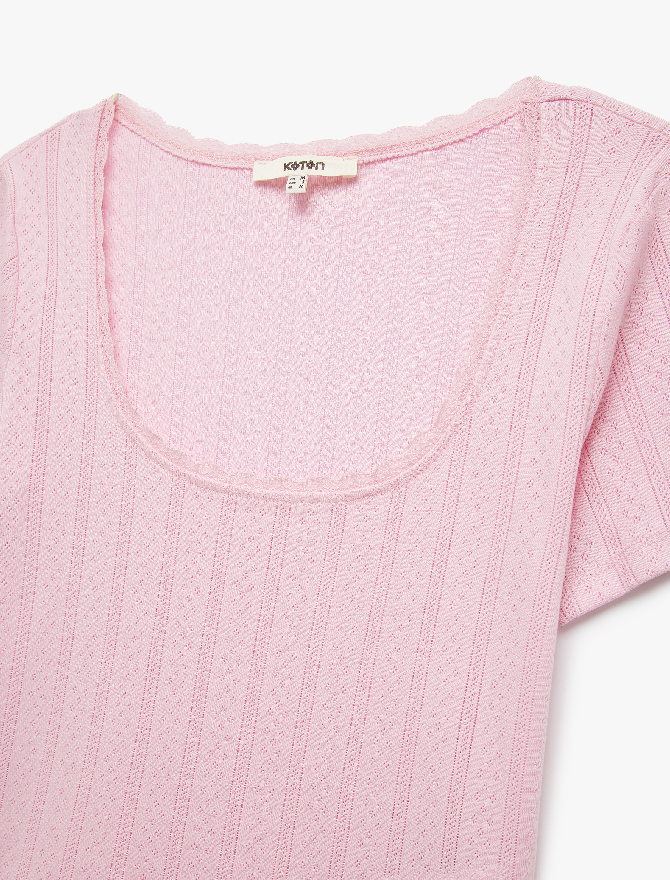   Slim Fit Pamuklu Derin U Yaka Kısa Kollu Tişört