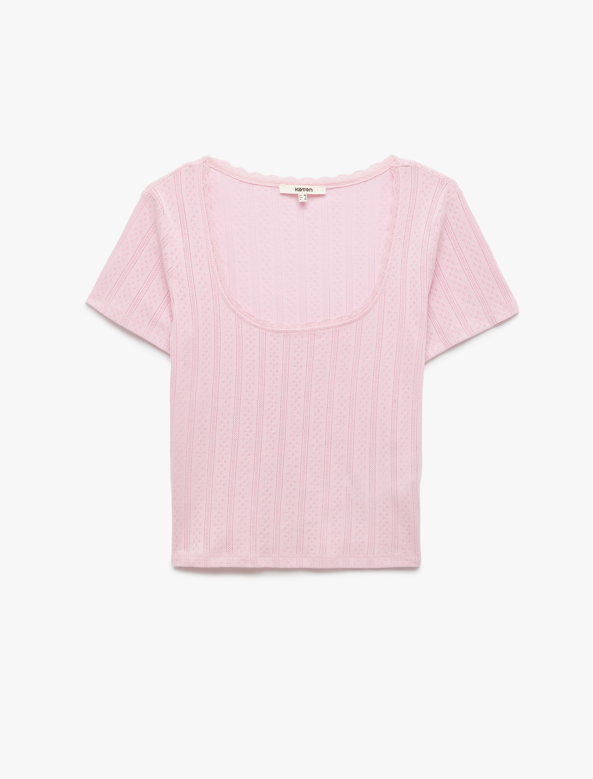   Slim Fit Pamuklu Derin U Yaka Kısa Kollu Tişört