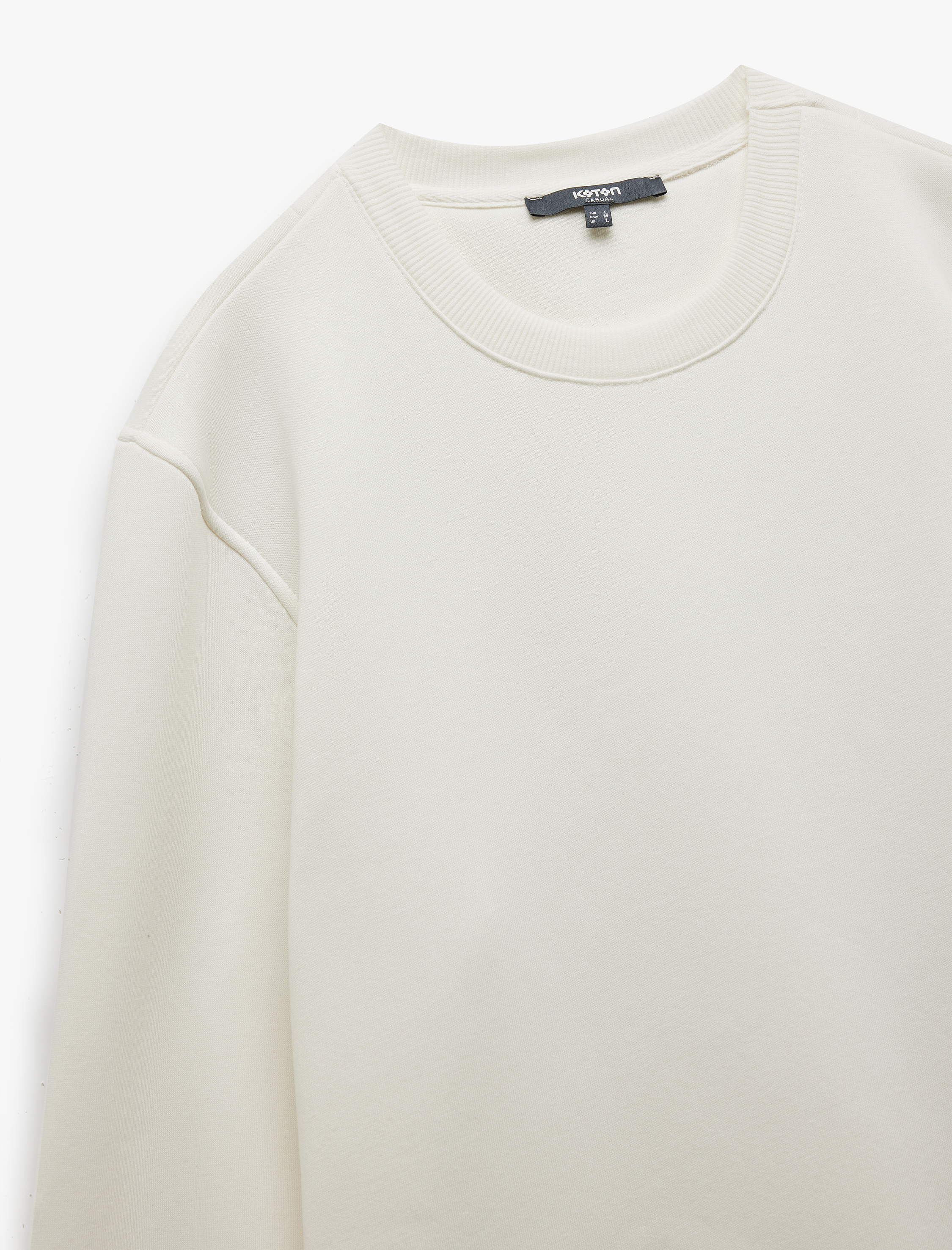 Pamuklu Uzun Kollu Şardonlu Bisiklet Yaka Erkek Basic Sweatshirt