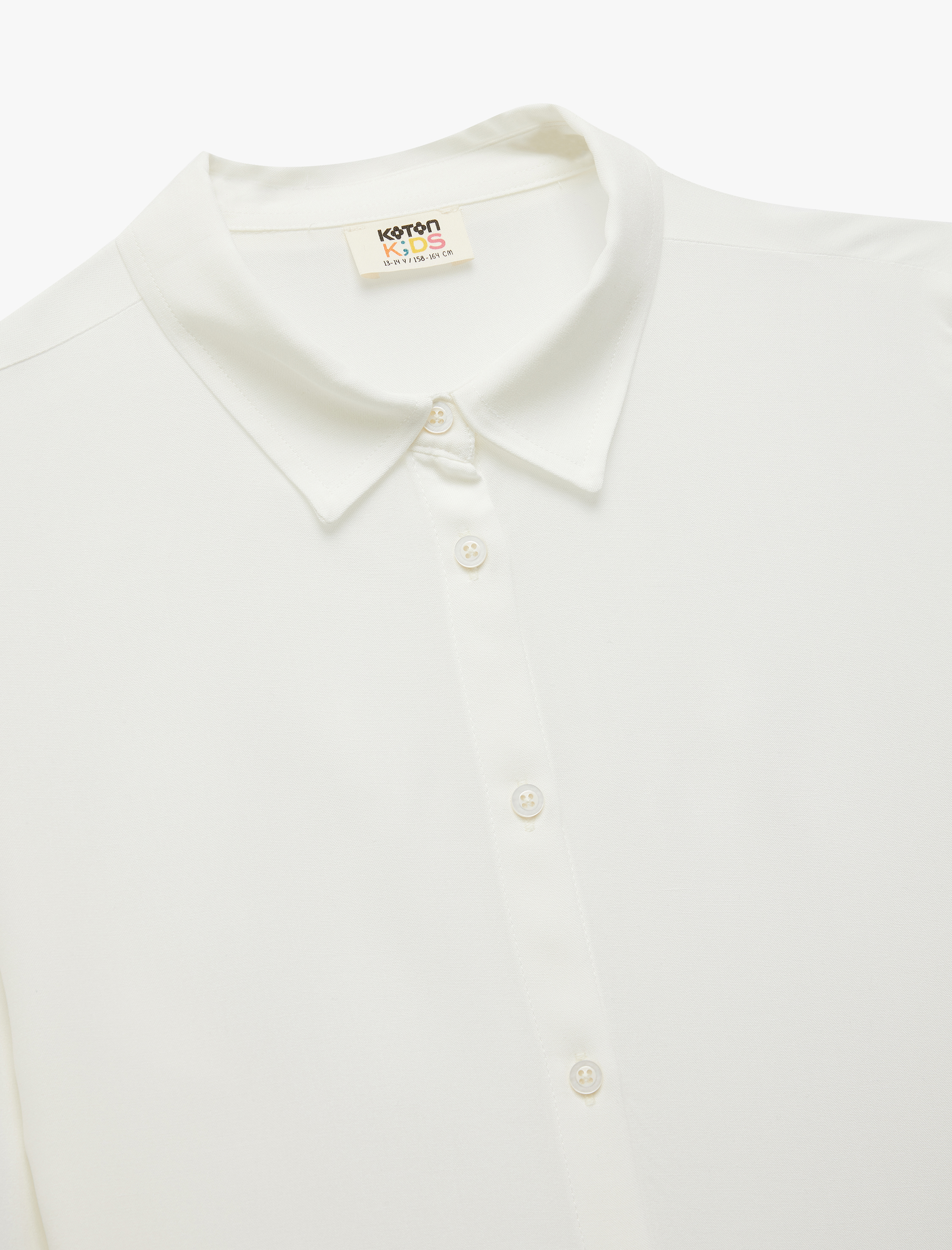  Kız Çocuk Uzun Kollu Viskon Kumaş Basic Gömlek