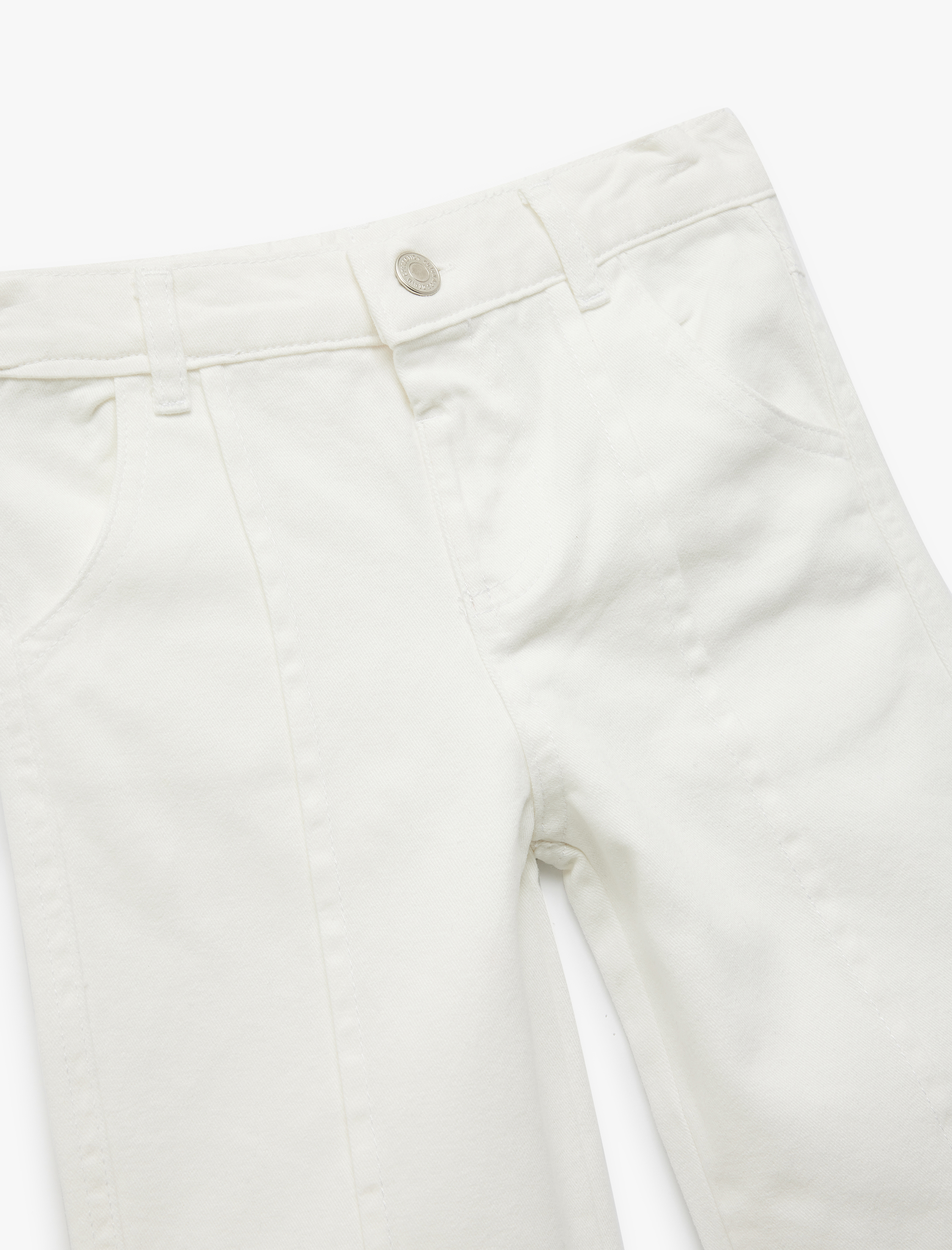  Kız Bebek Pamuklu Cepli Yüksek Bel Geniş Paça Pantolon