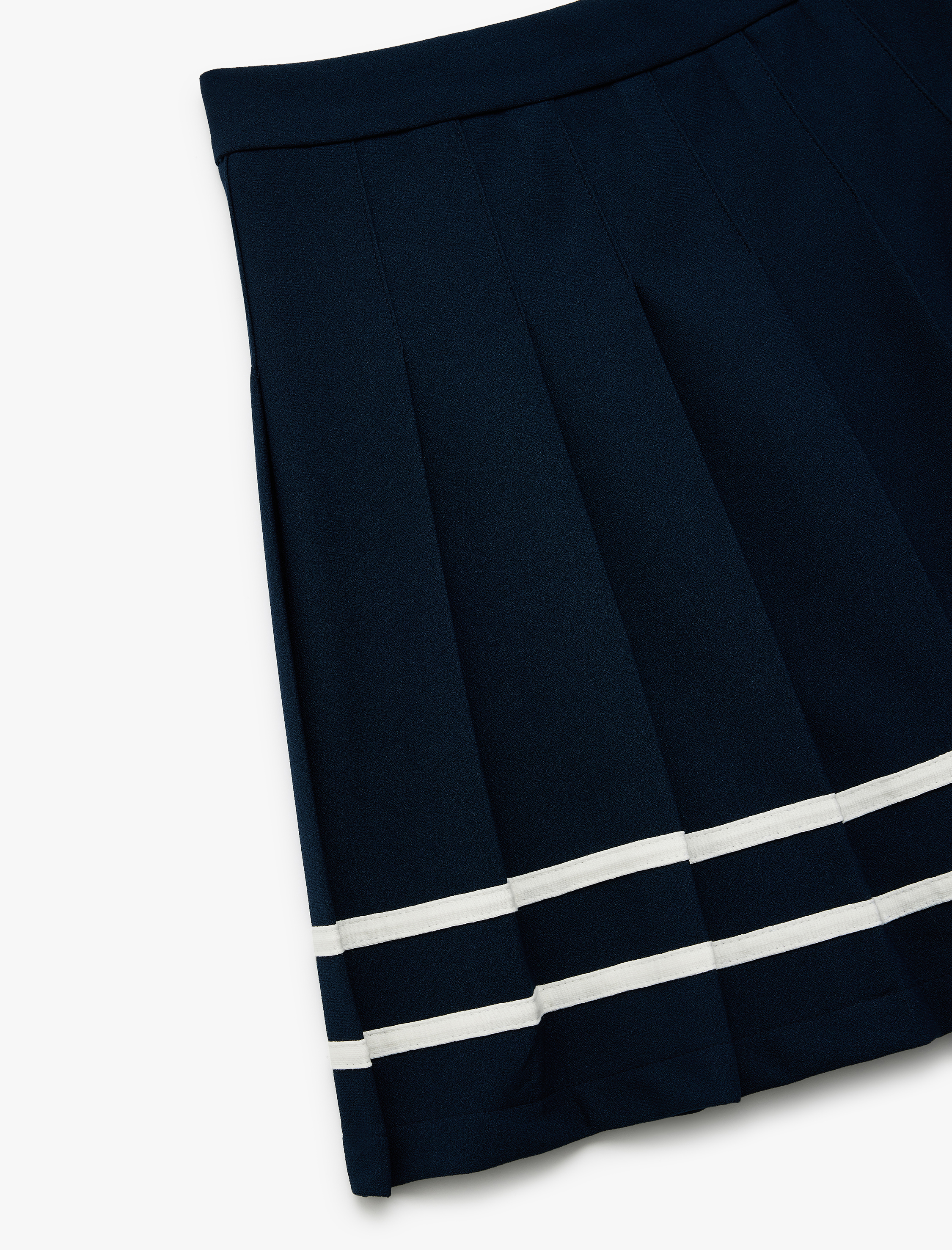  Kız Çocuk Pileli Renk Bloklu Mini Etek