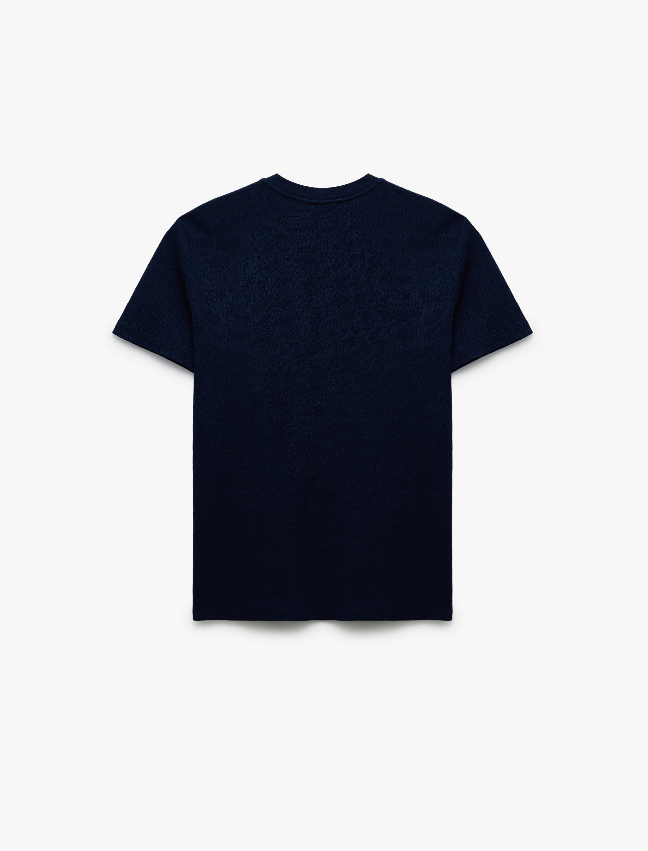   Kısa Kollu Regular Fit Pamuklu Dokulu Bisiklet Yaka Tişört