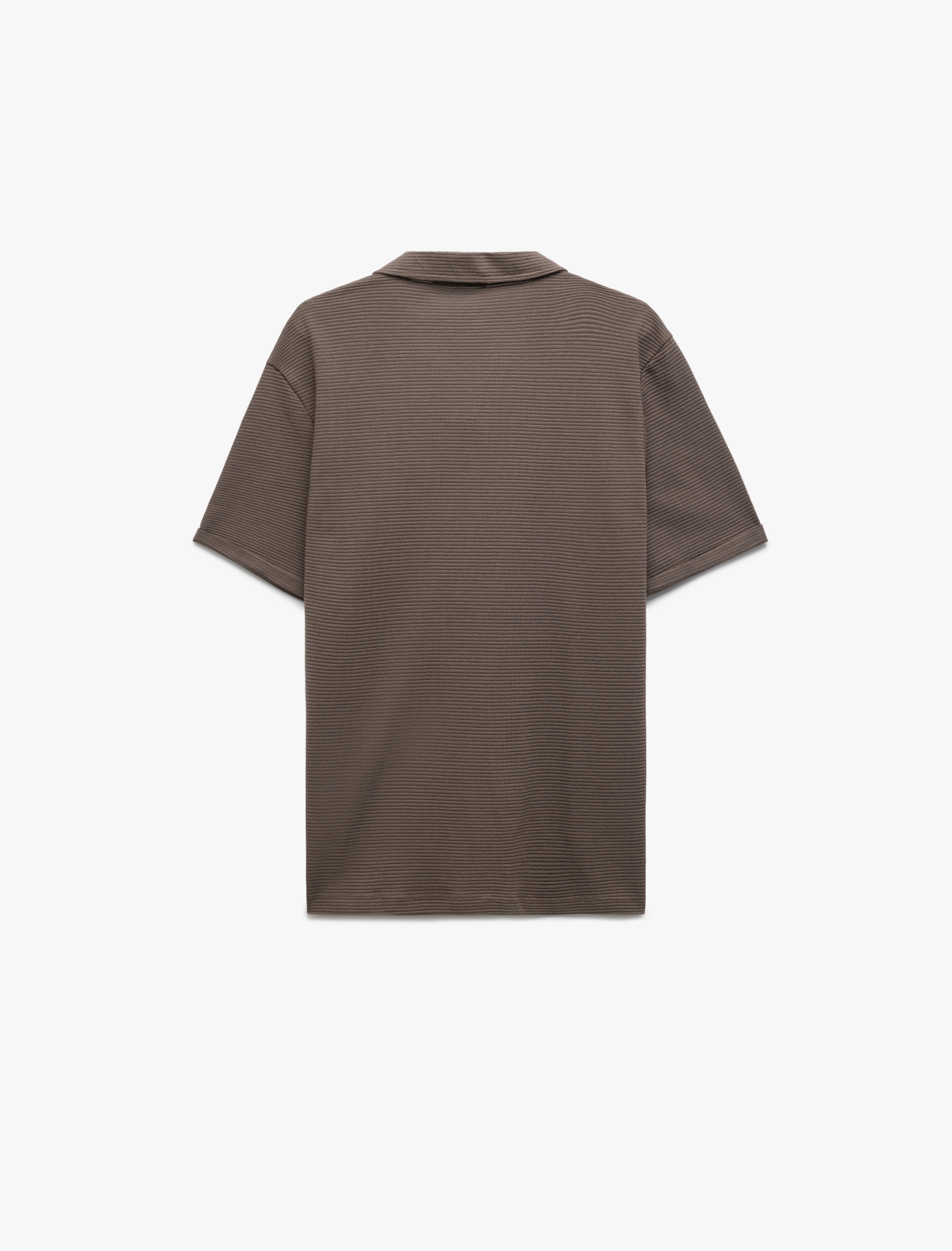   Pamuklu Regular Fit Dokulu Kısa Kollu V Yaka Polo Tişört