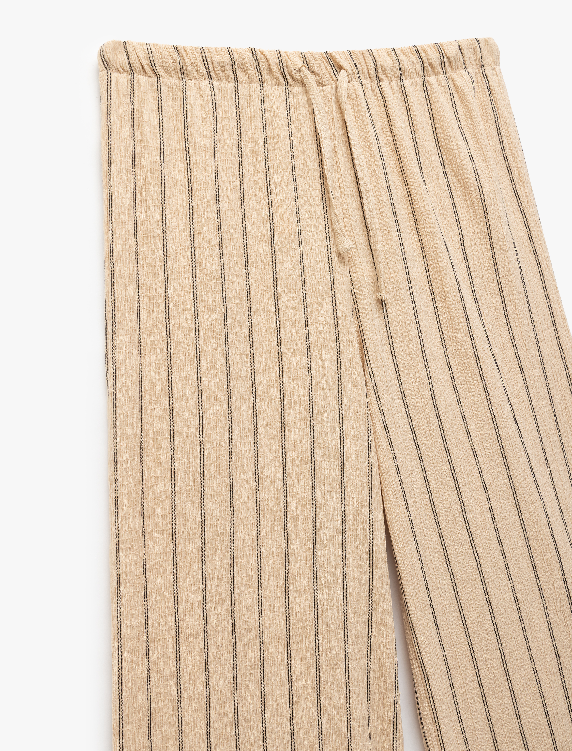   Beli Lastikli Bürümcük Kumaş Geniş Paça Pantolon