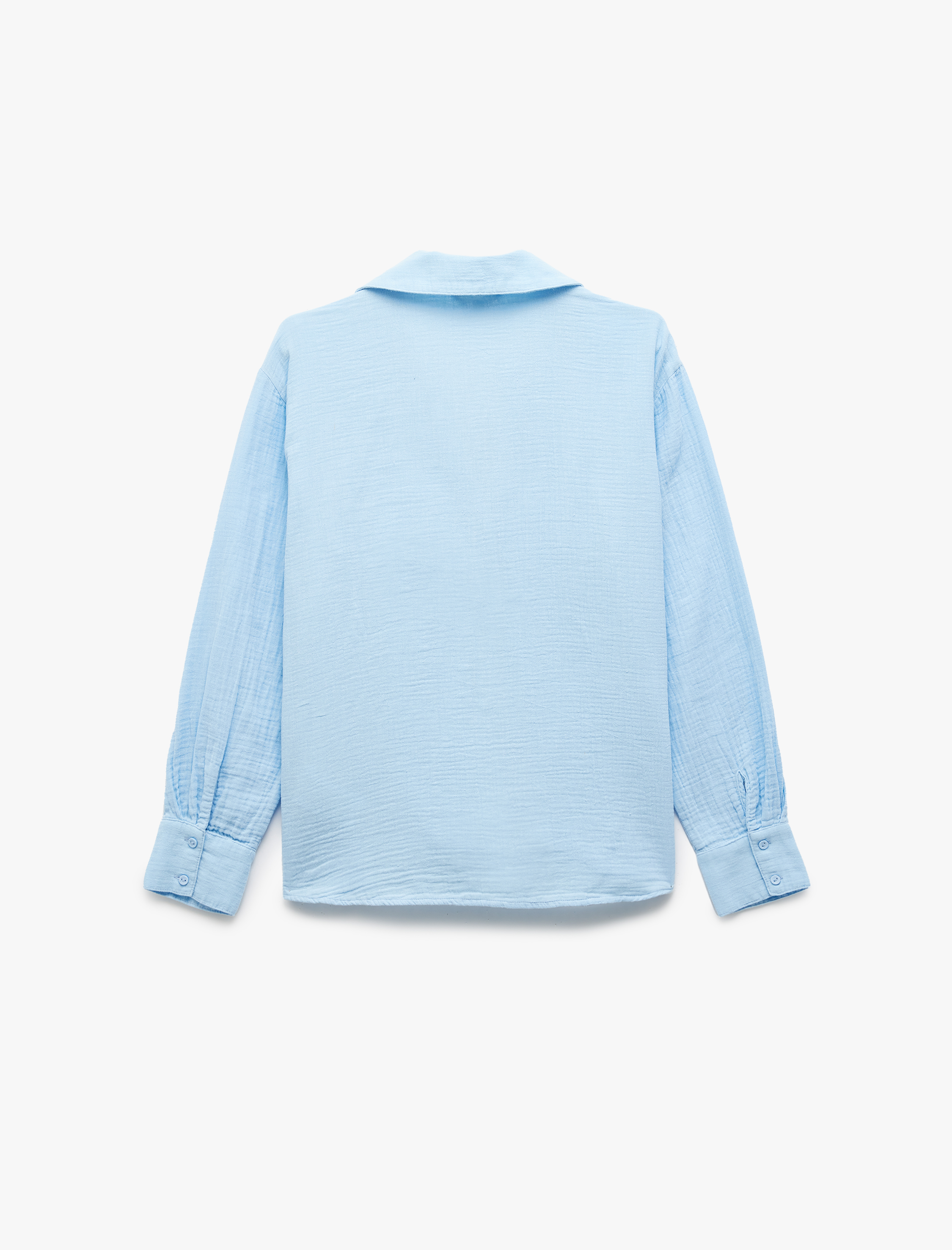   Pamuklu Uzun Kollu Oversize Müslin Gömlek