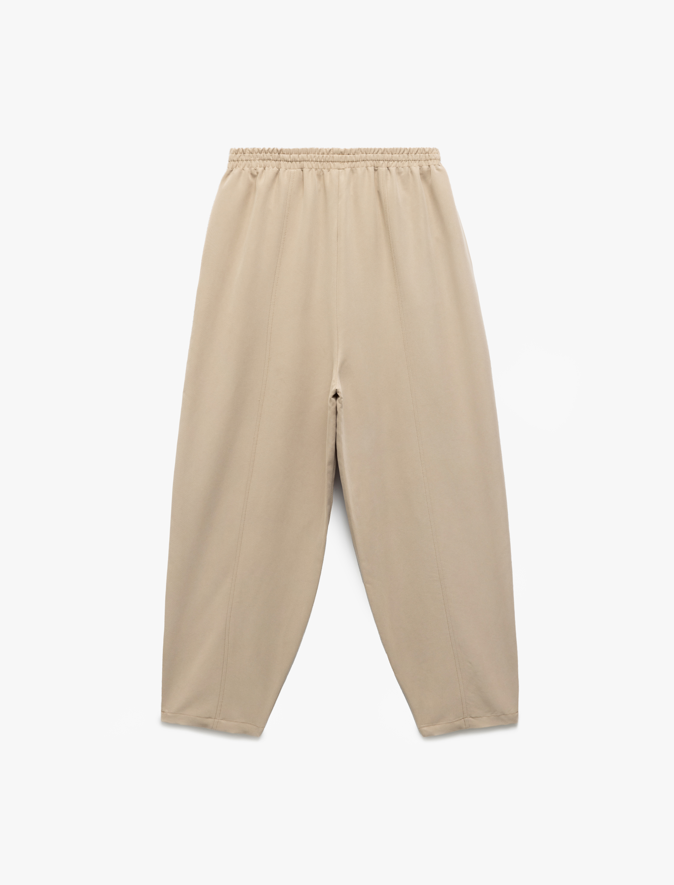   Modal Kumaş Beli Bağcıklı Cepli Balon Fit Pantolon