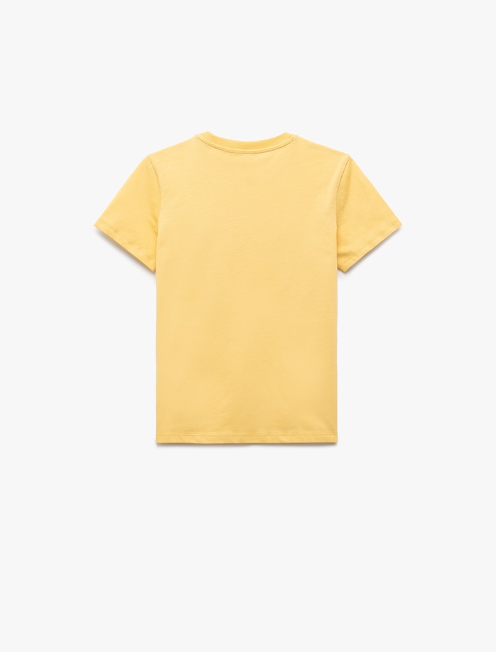 Erkek Çocuk Bisiklet Yaka Baskılı Pamuklu Kısa Kollu Tişört