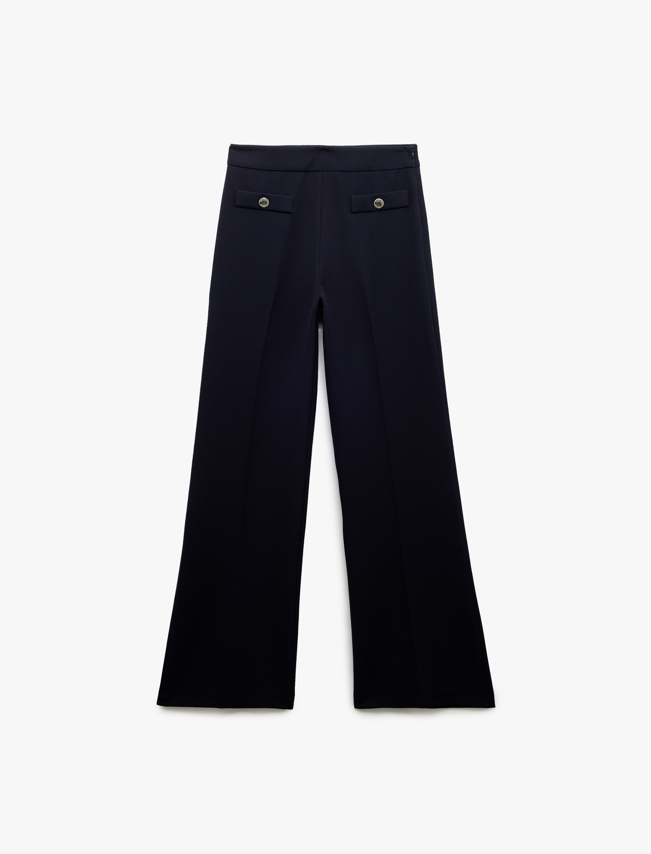   Aplike Detaylı Yüksek Bel Palazzo Pantolon