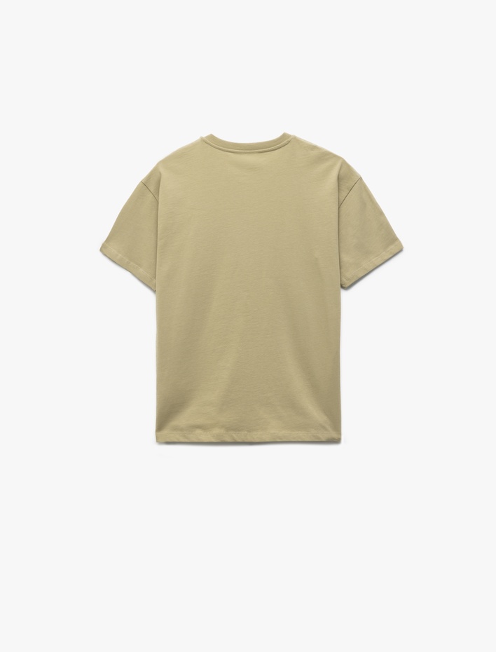 Erkek Çocuk Kısa Kollu Pamuklu Bisiklet Yaka Baskılı Tişört