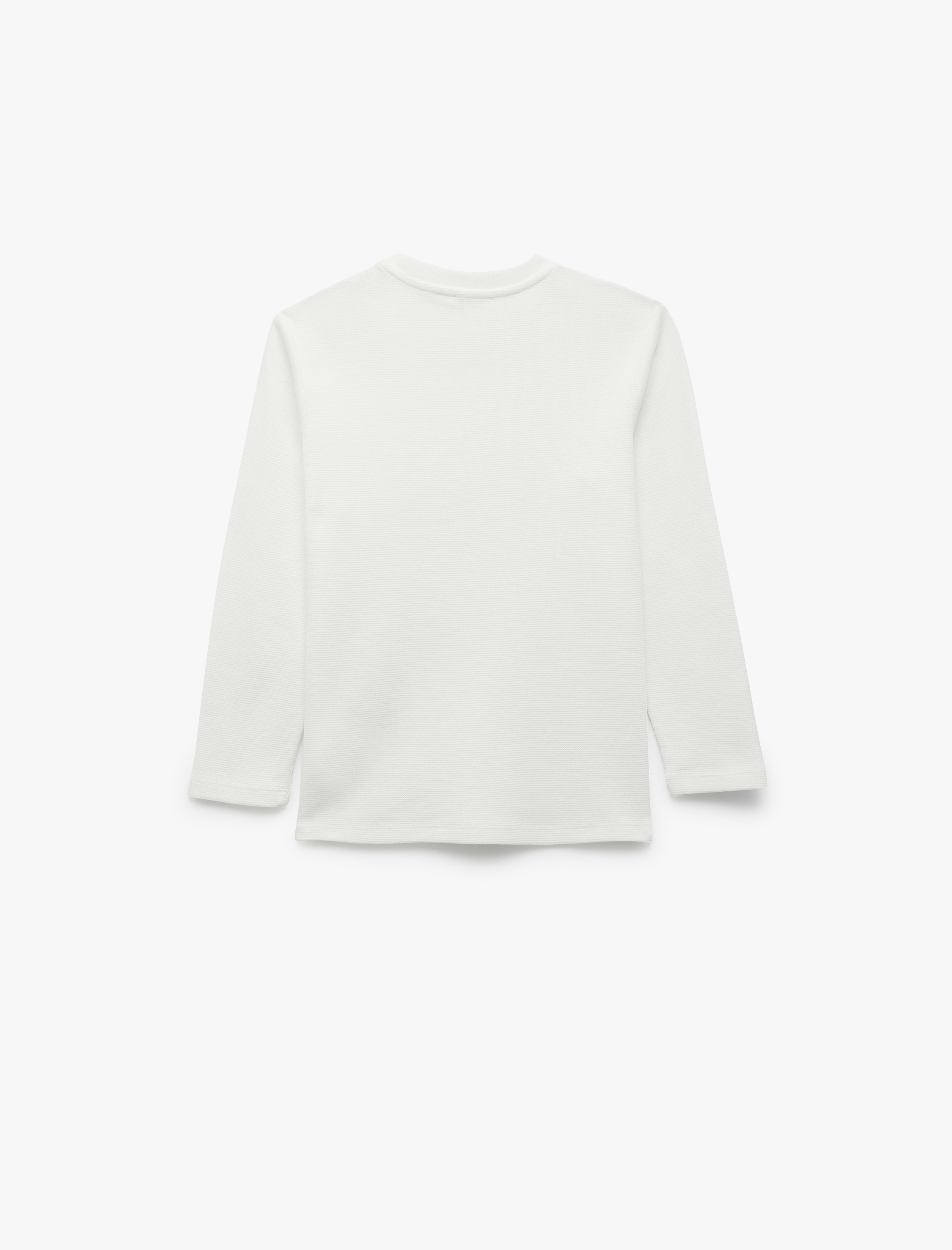  Erkek Çocuk Bisiklet Yaka Pamuklu Basic Uzun Kollu Basic Tişört