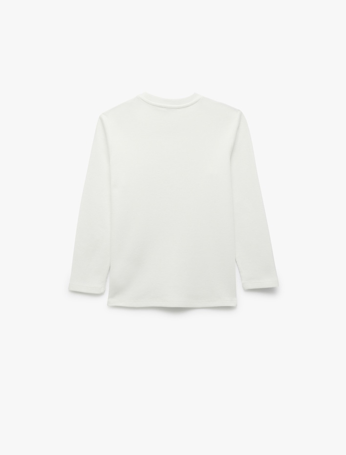 Erkek Çocuk Bisiklet Yaka Pamuklu Basic Uzun Kollu Basic Okul Tişörtü