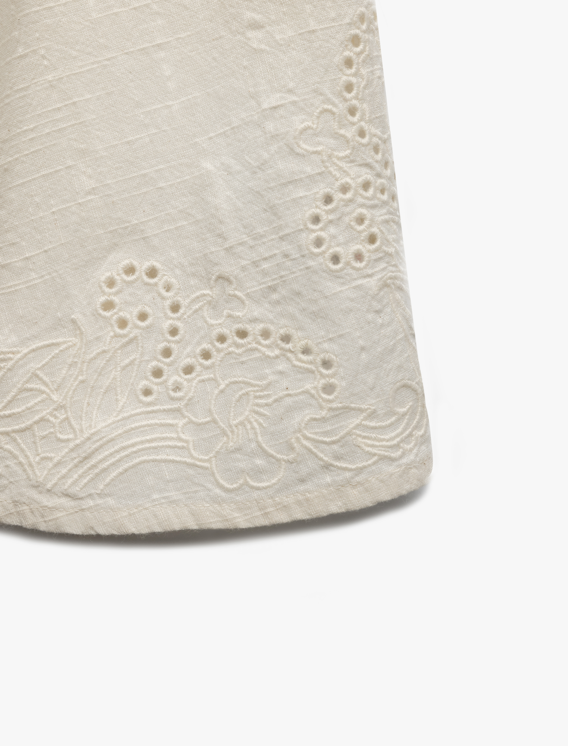   Pamuklu Boyundan Bağlamalı Fistolu Brodeli Halter Yaka Bluz