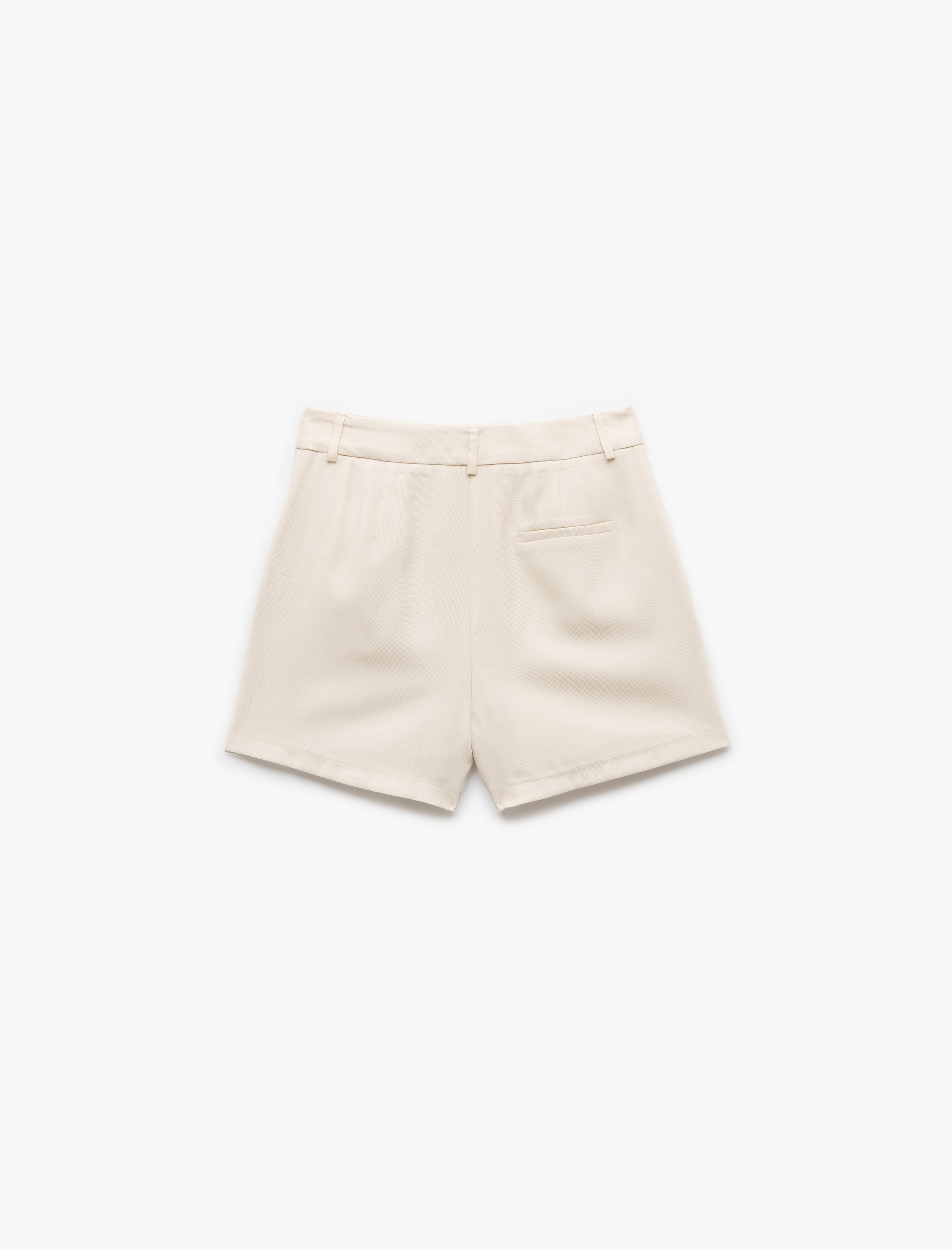   Viskon Kumaş Pileli Cepli Mini Şort