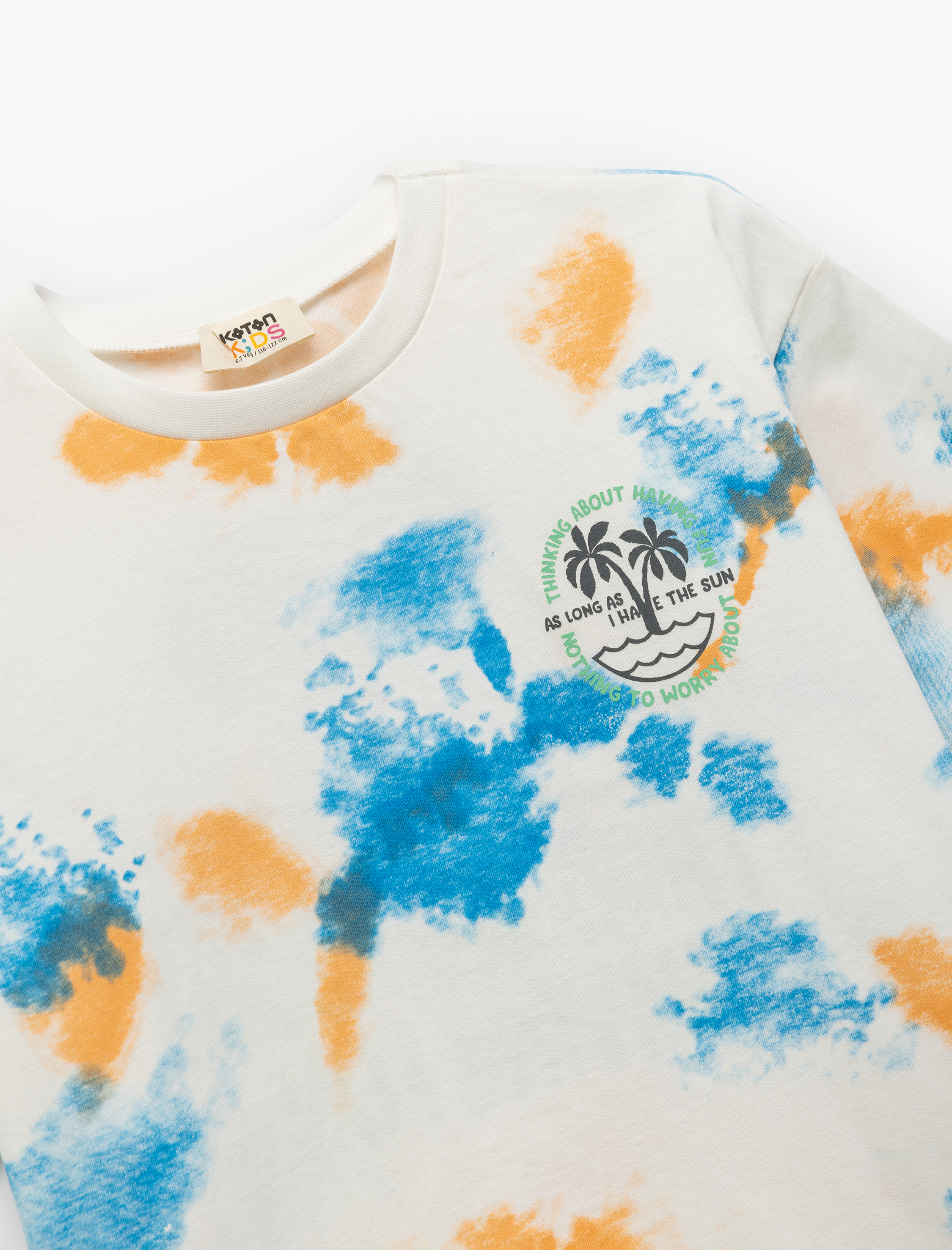  Erkek Çocuk Baskılı Kısa Kollu Bisiklet Yaka Pamuklu Oversize Tişört