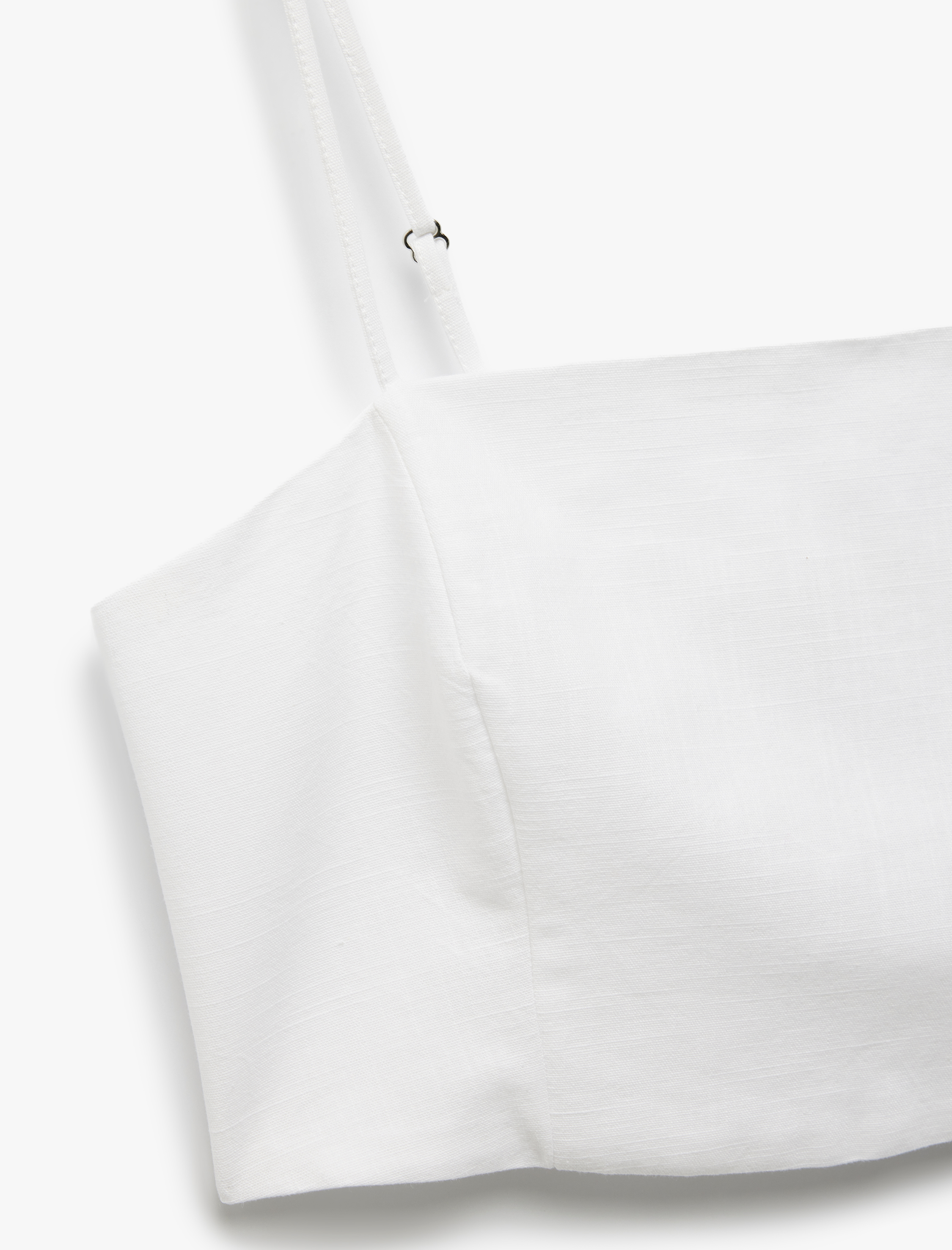 Pamuklu Arkası Gipe Detaylı İnce Askılı Crop Büstiyer