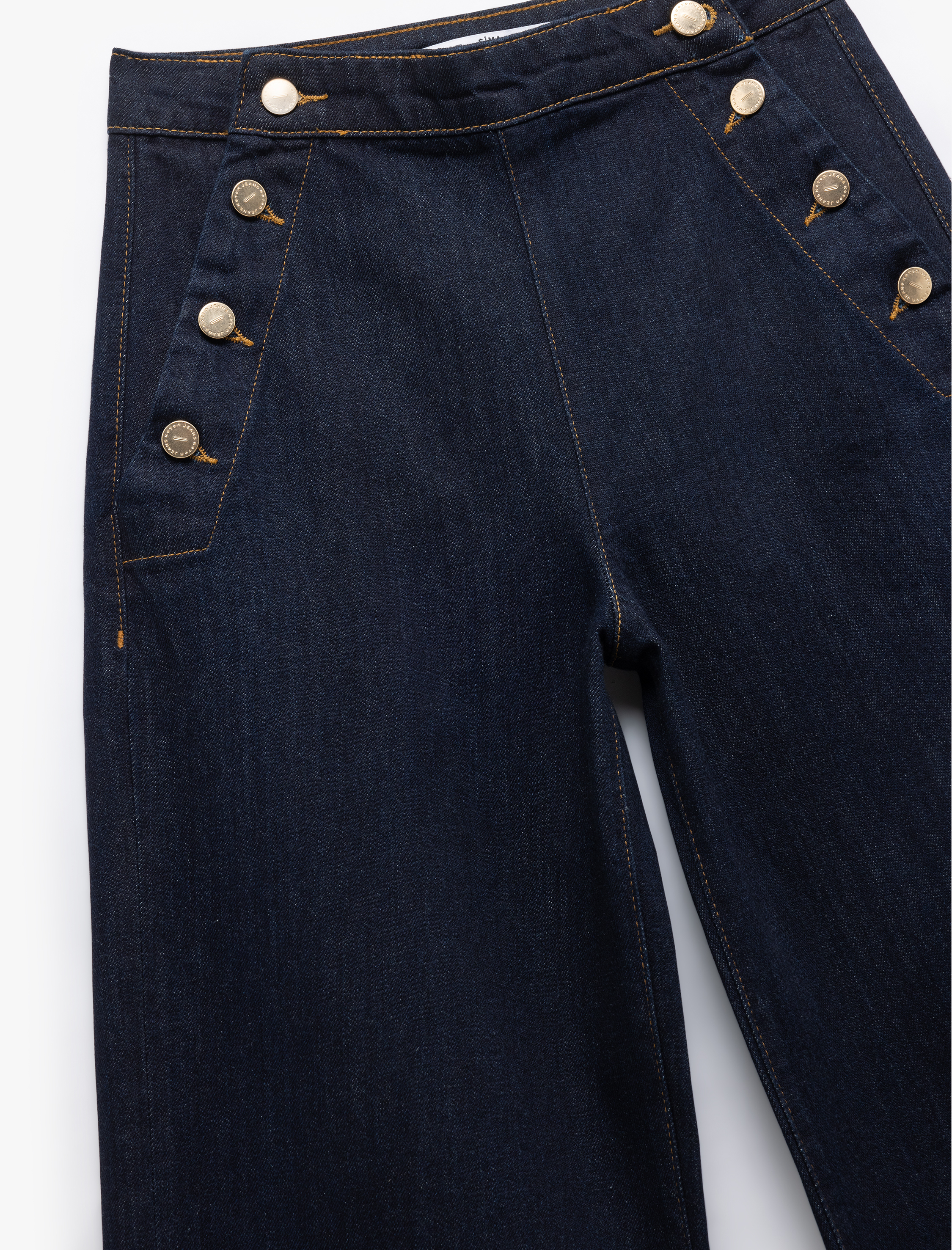   Koton X Sima Tarkan - Düğme Detaylı Standart Bel Geniş Paça Jean Pantolon -  Wide Leg Jeans