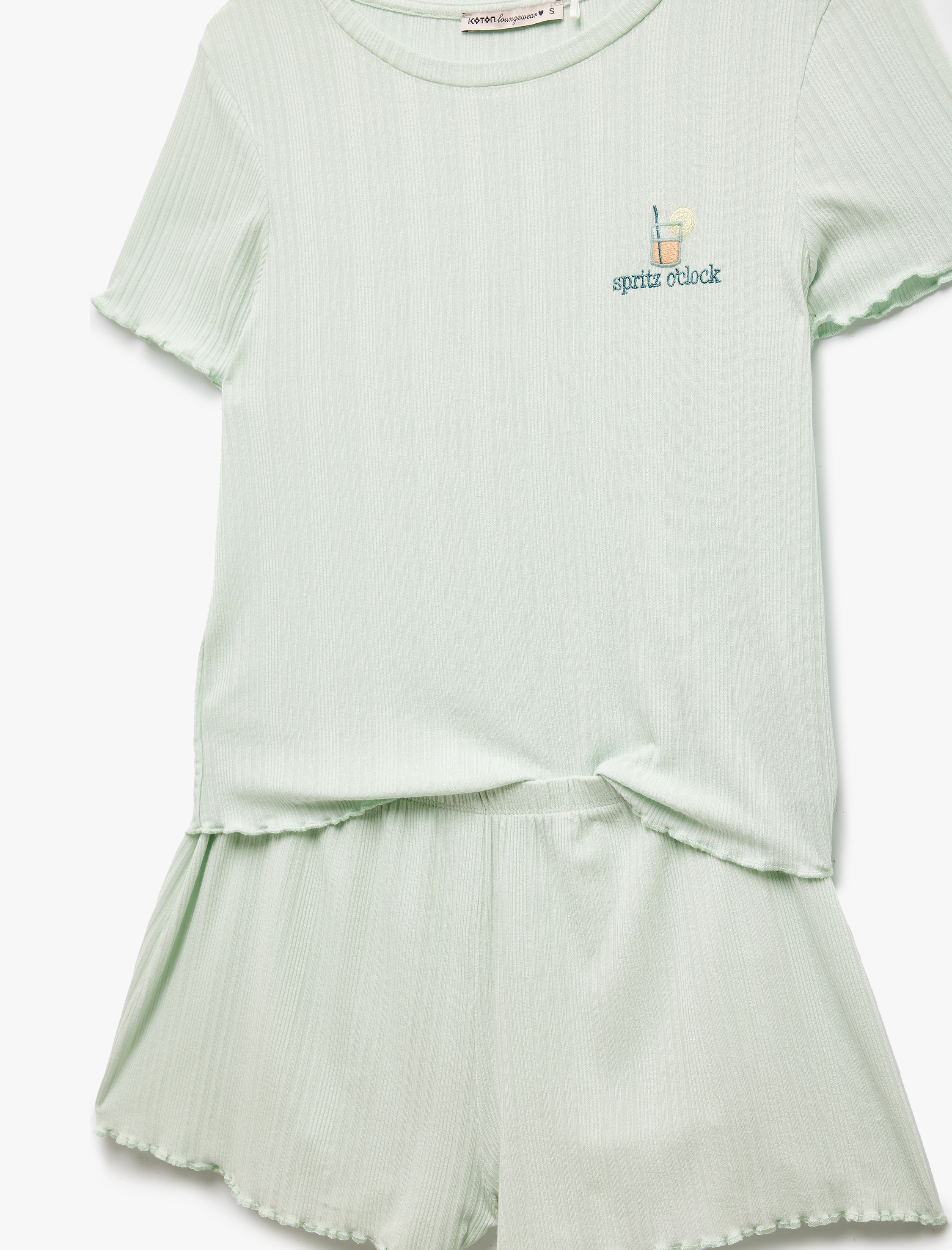   Kaşkorse Modal Kumaş Kısa Kollu Şortlu Pijama Takımı