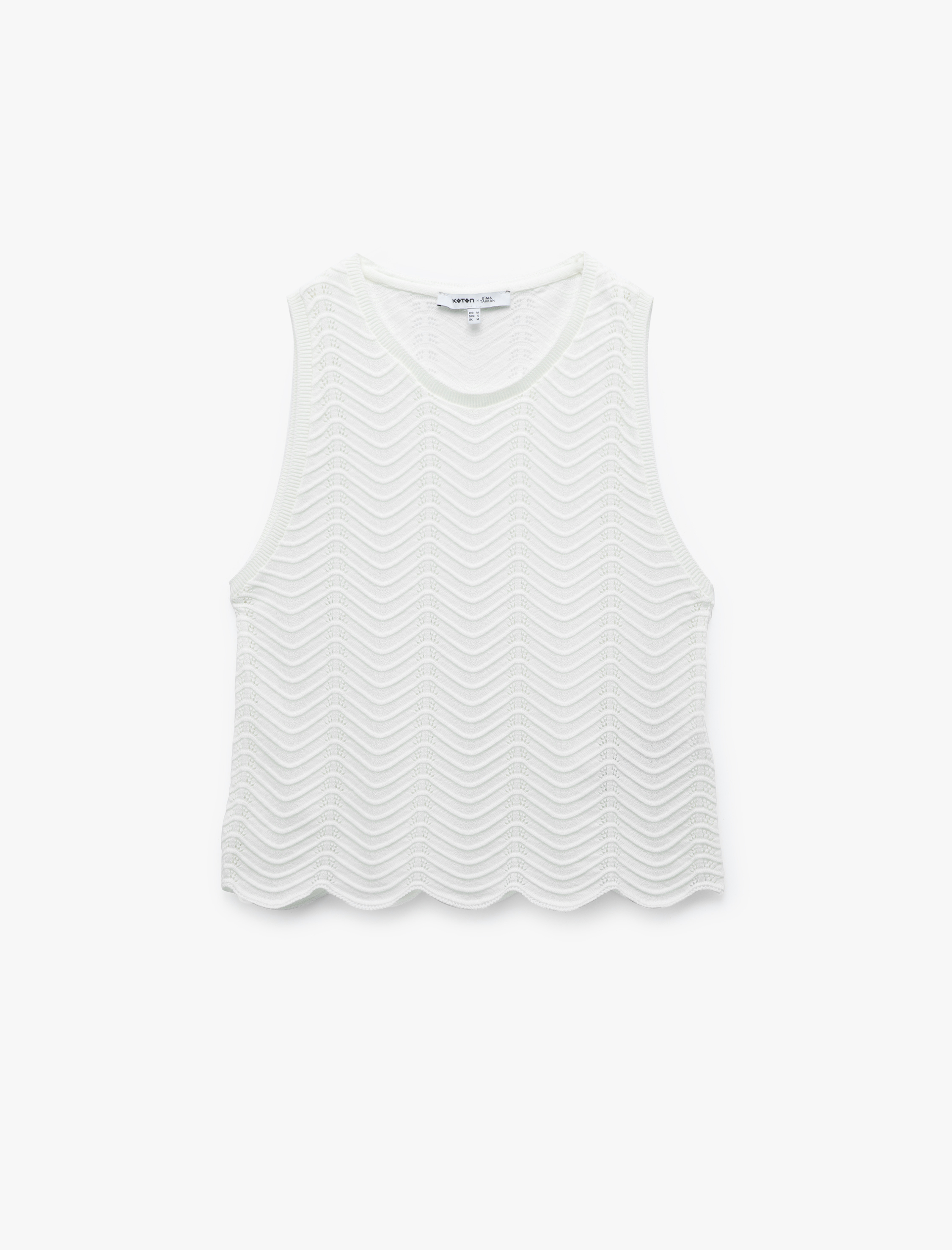   Koton X Sima Tarkan - Dokulu Bisiklet Yaka Kolsuz Triko Bluz