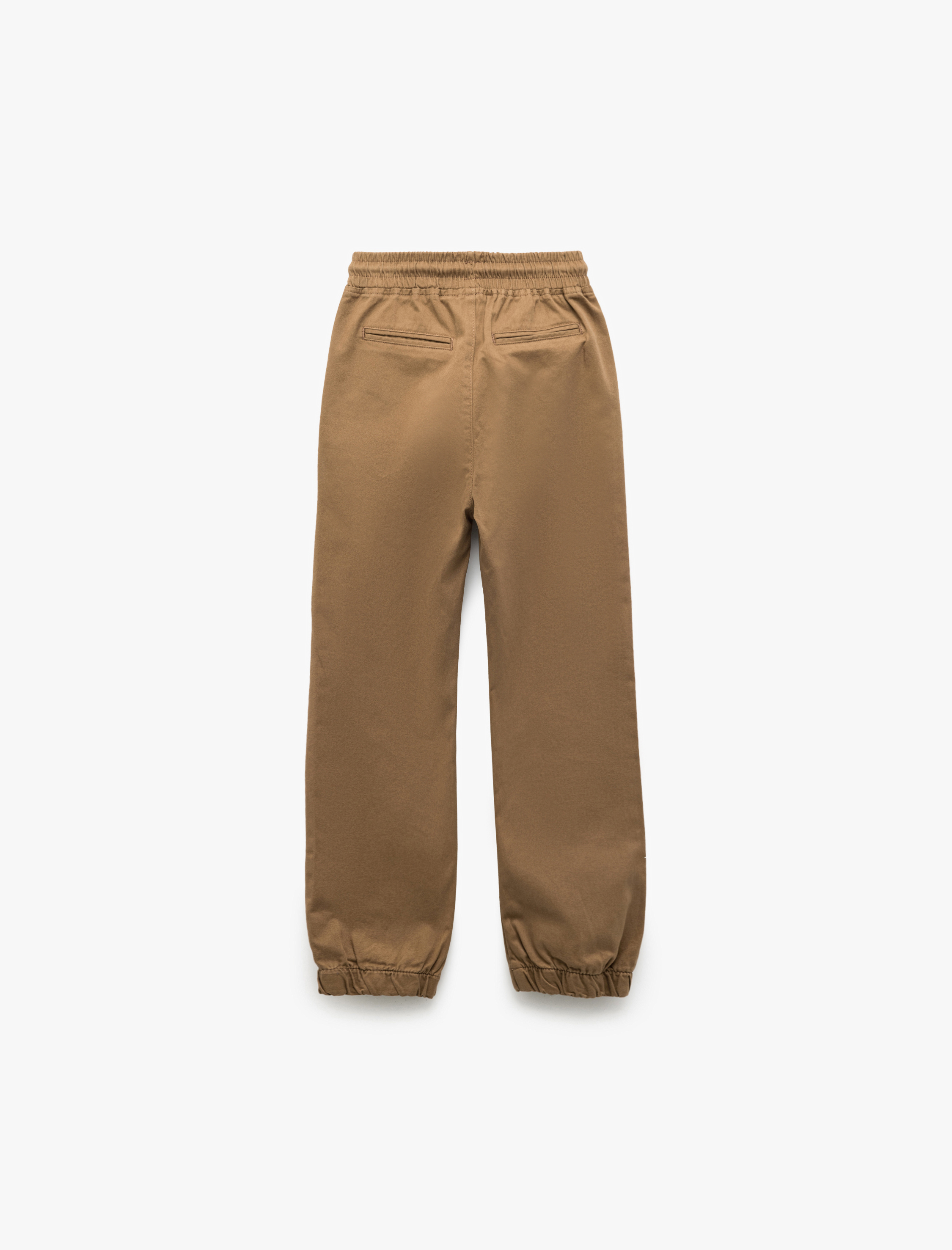  Erkek Çocuk Beli Bağcıklı Cep Detaylı Pamuklu Gabardin Jogger Pantolon