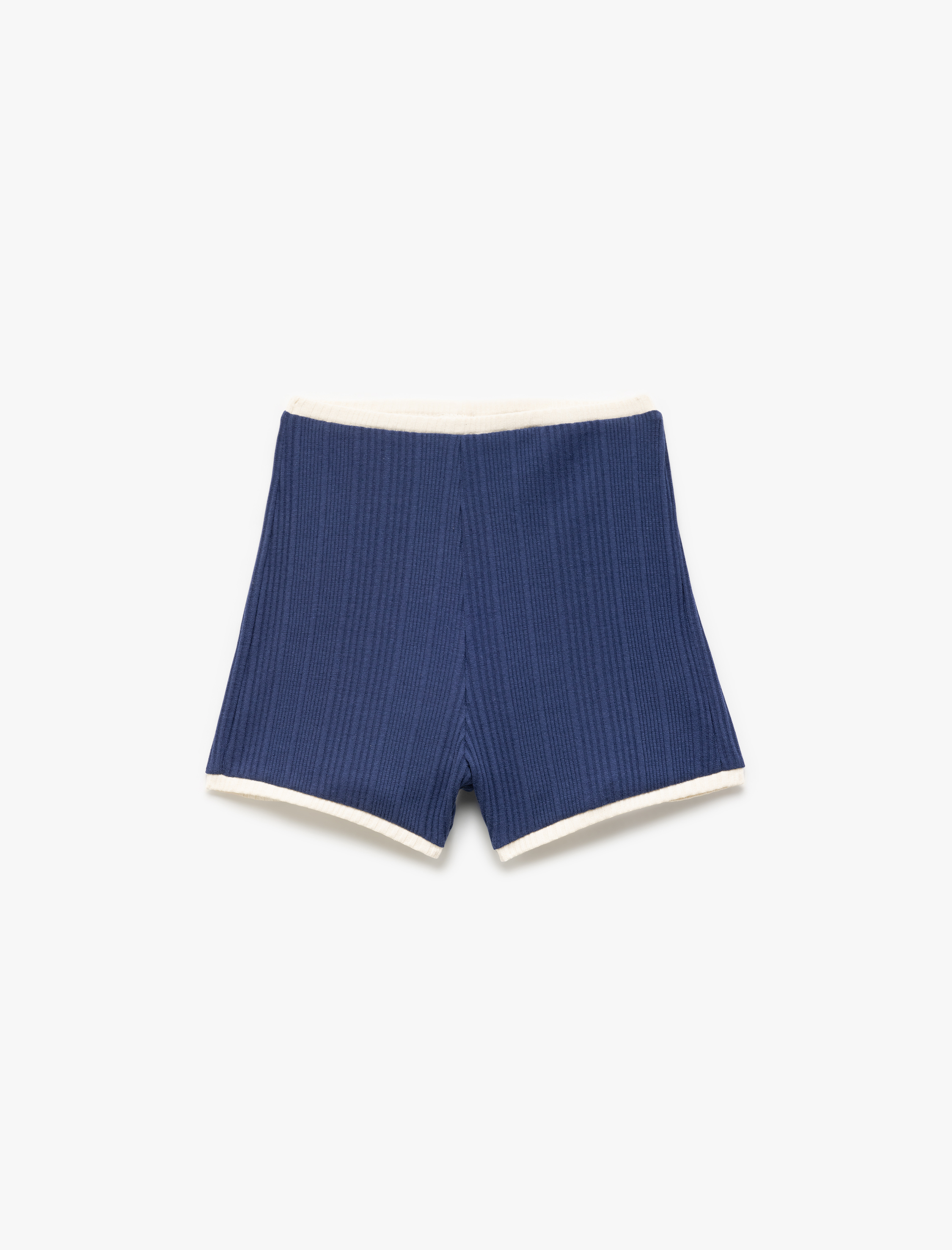   Kaşkorse Biyeli Dar Kesim Katlamalı Paça Mini Şort