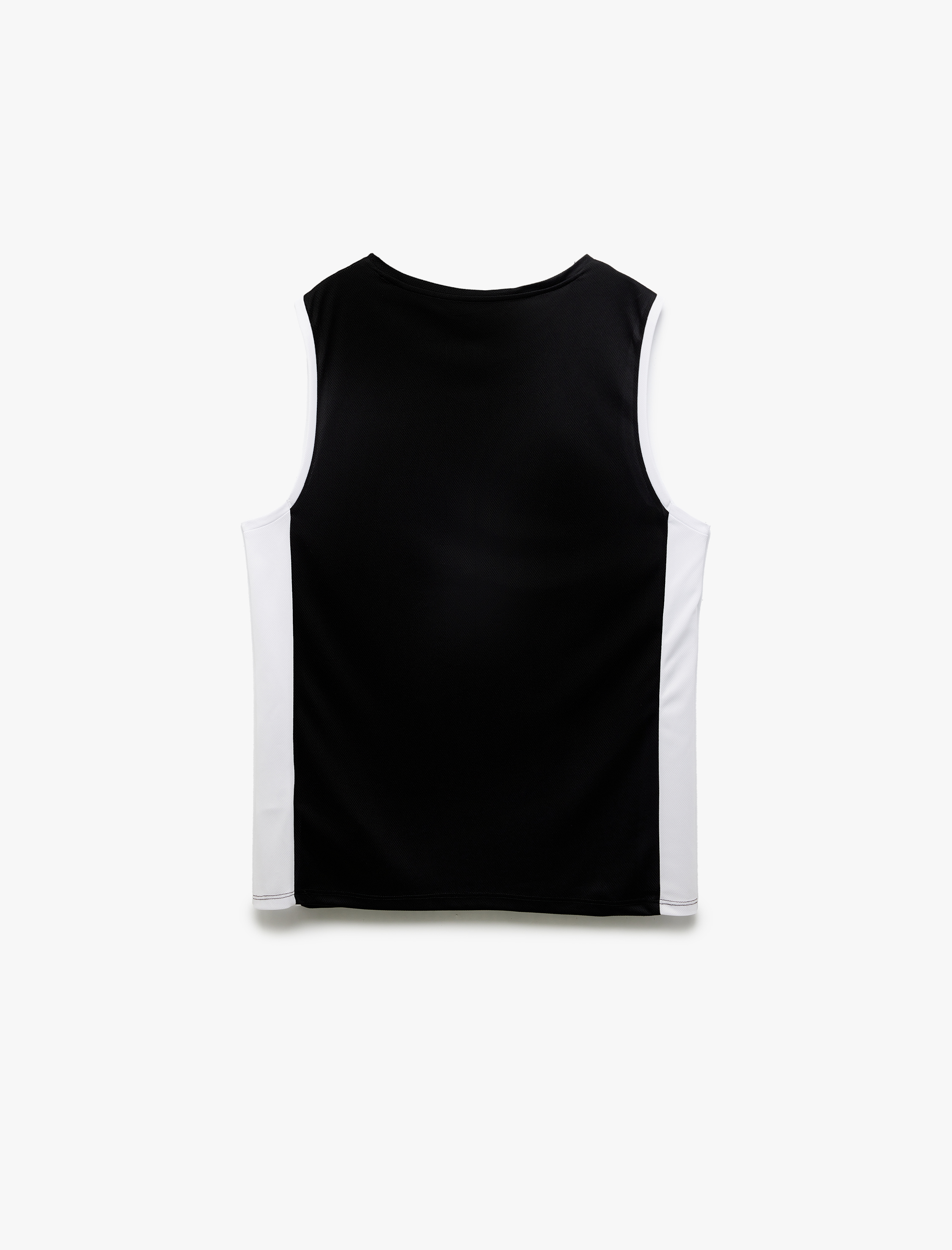   Baskılı Renk Kontrastlı Bisiklet Yaka Oversize Kolsuz Spor Basketbol Tişörtü