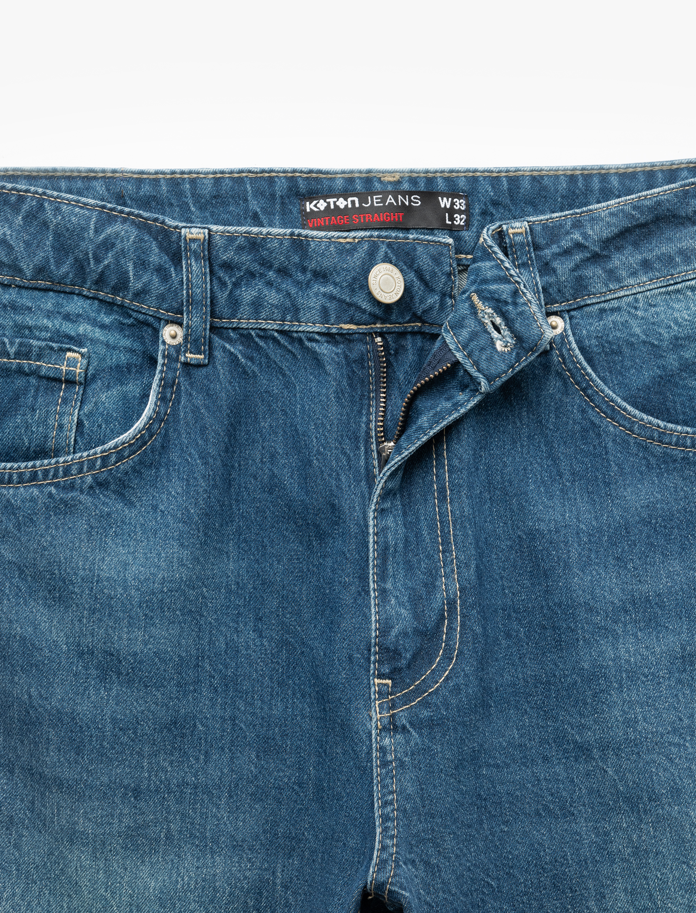   Pamuklu Normal Bel Vintage Straight Fit Jean Pantolon