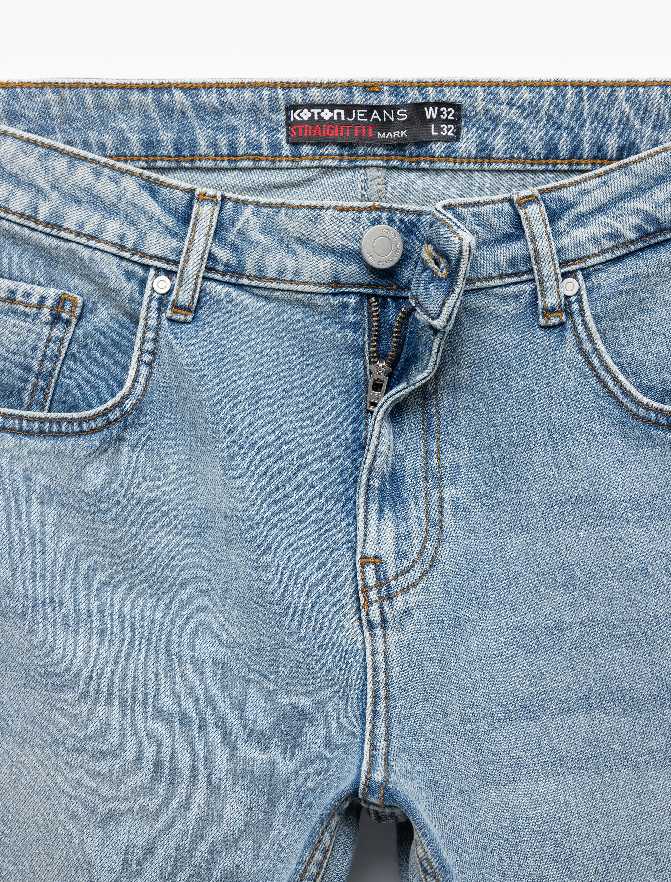   Düğmeli Pamuklu Normal Bel Straight Fit Jean Pantolon - Mark Jean