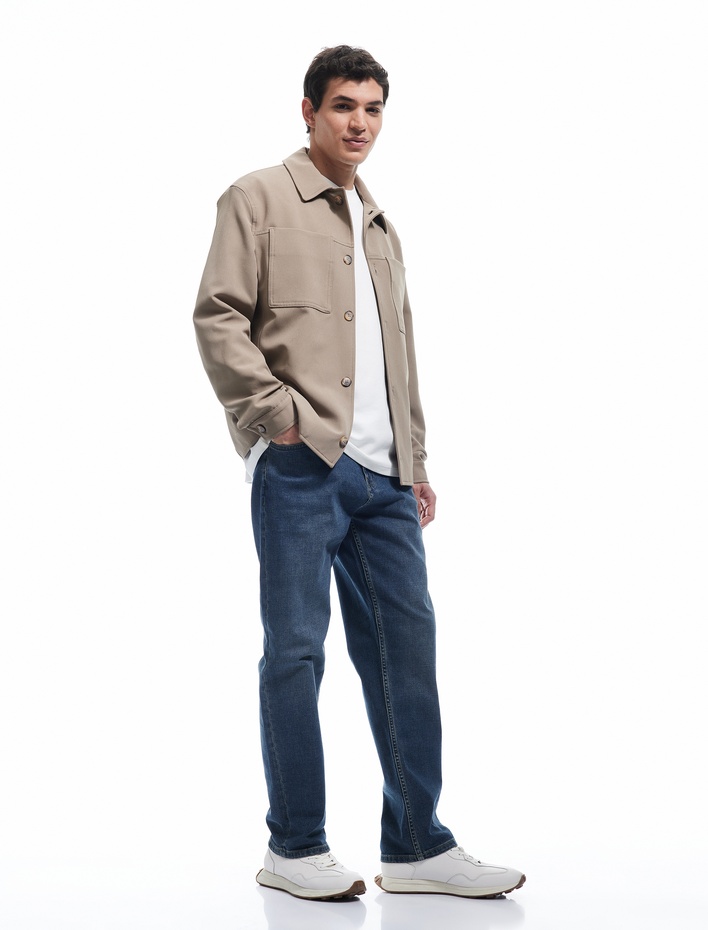  Normal Bel Düğmeli Vintage Straight Fit Jean Pantolon