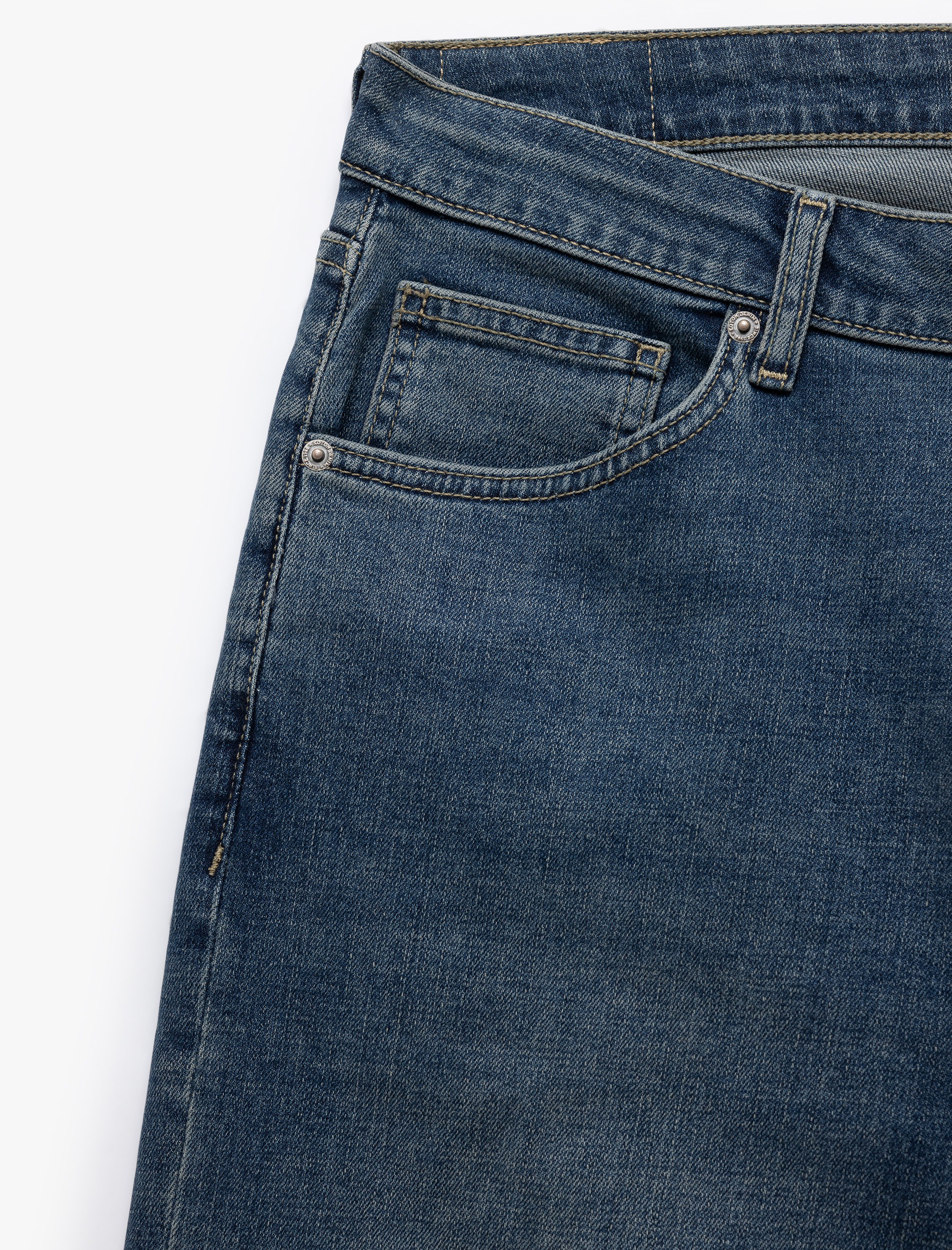   Normal Bel Düğmeli Vintage Straight Fit Jean Pantolon