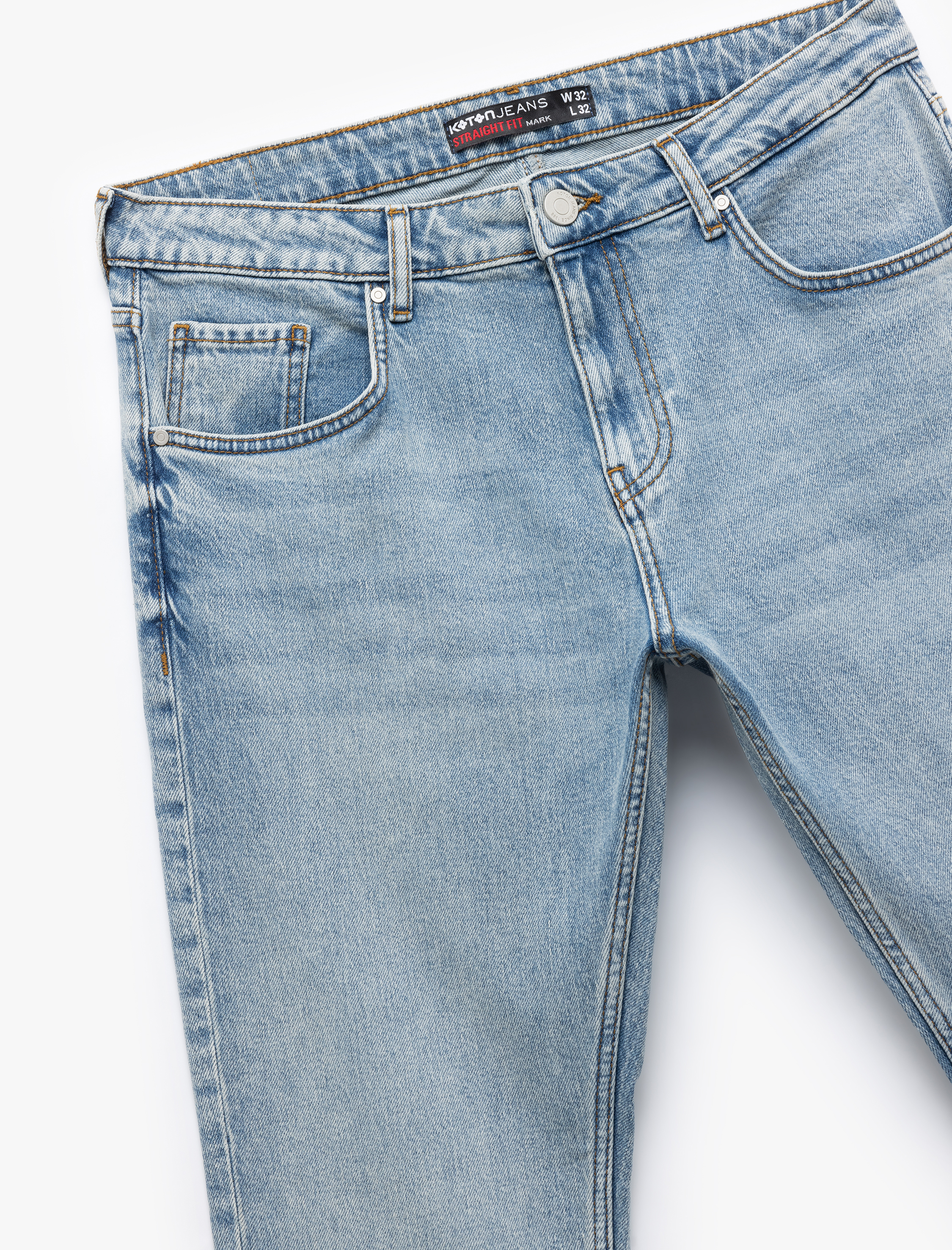   Düğmeli Pamuklu Normal Bel Straight Fit Jean Pantolon - Mark Jean