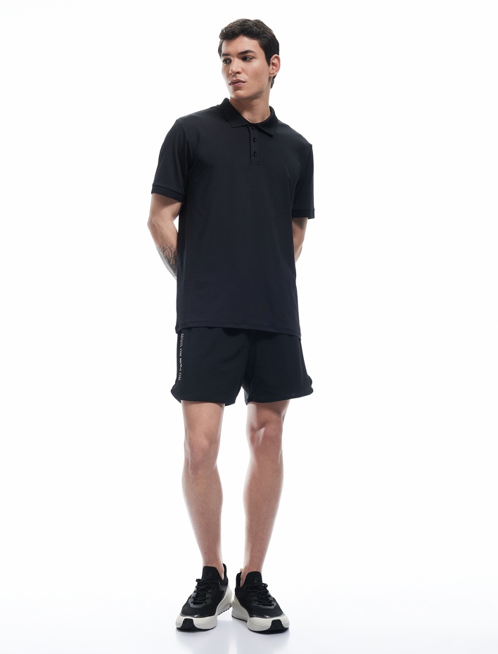  Baskılı Cep Detaylı Beli Bağcıklı Spor Şort