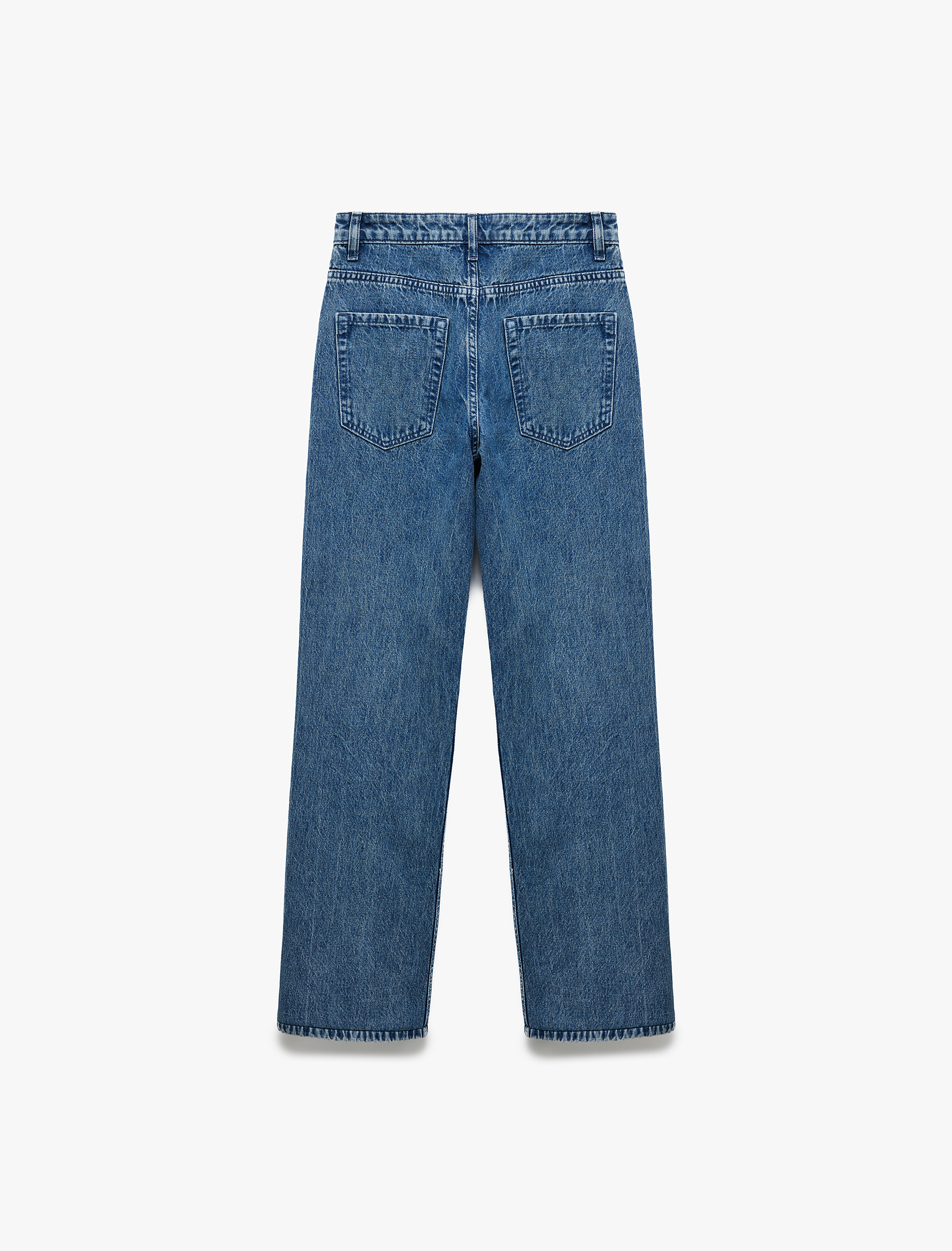   Koton X  Sima Tarkan - Pamuklu Düz Uzun Paça Normal Bel Jean Pantolon - Straight Fit Jean