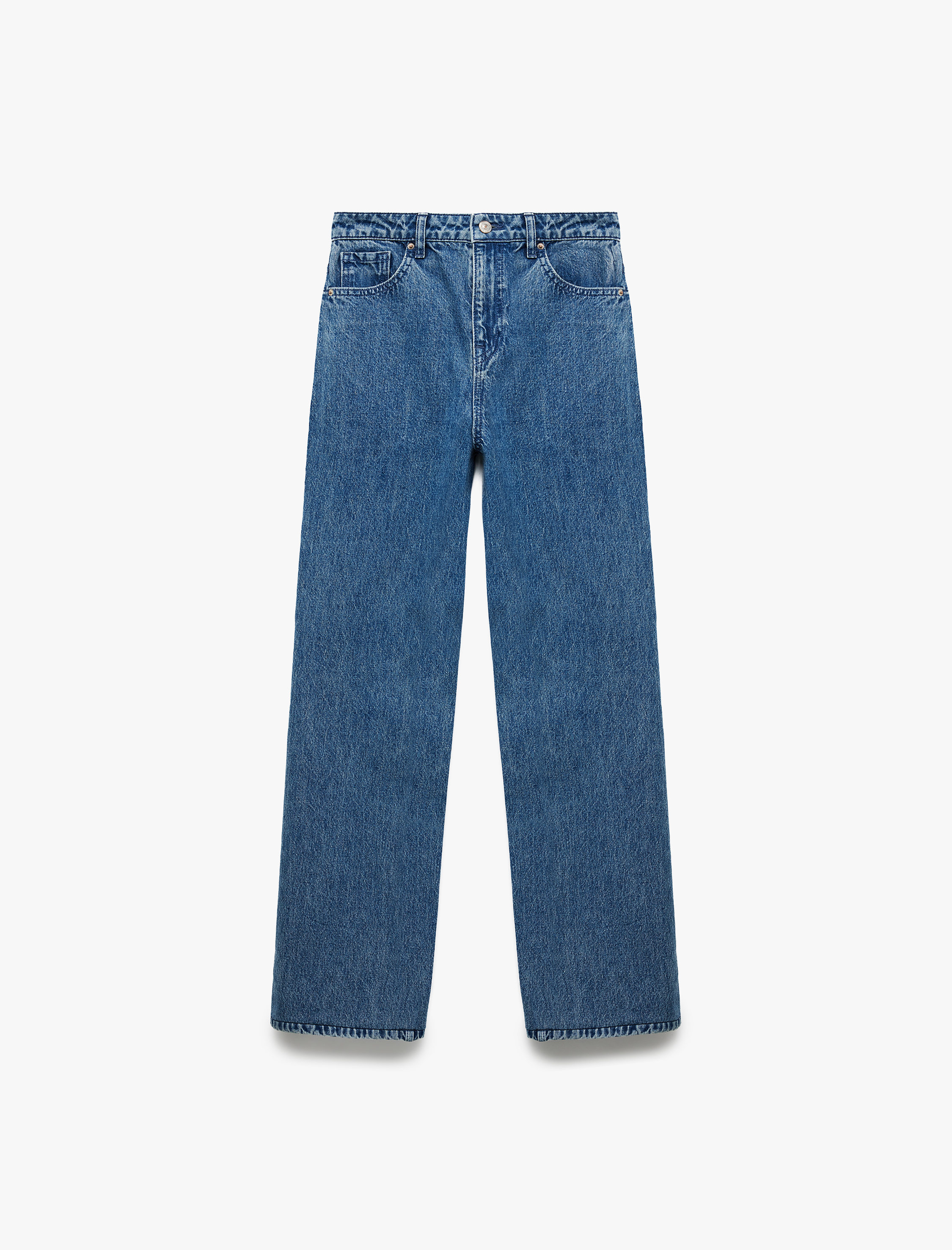   Koton X  Sima Tarkan - Pamuklu Düz Uzun Paça Normal Bel Jean Pantolon - Straight Fit Jean