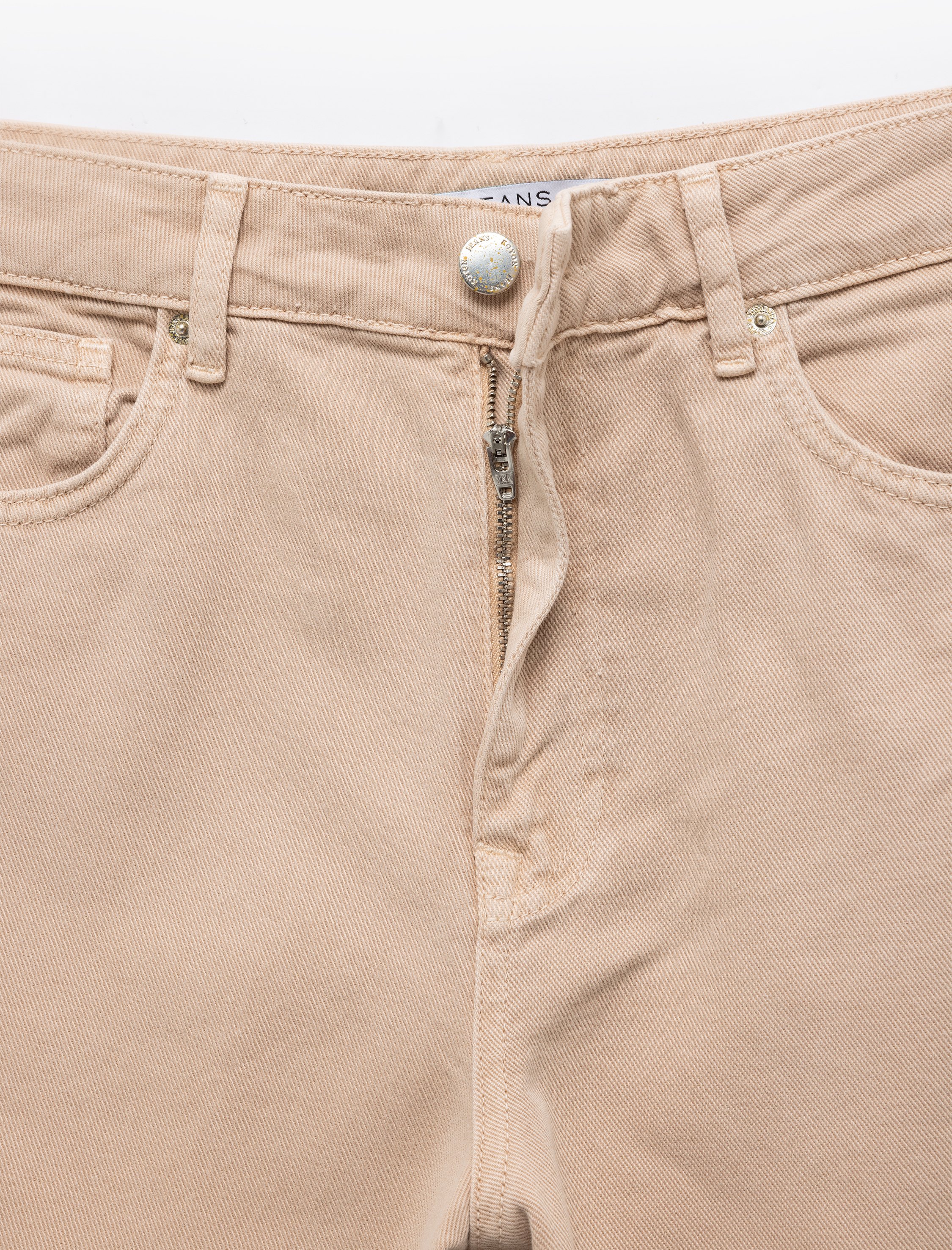   Rahat Kesim Normal Bel Düğmeli Pamuklu Barrel Jean Pantolon