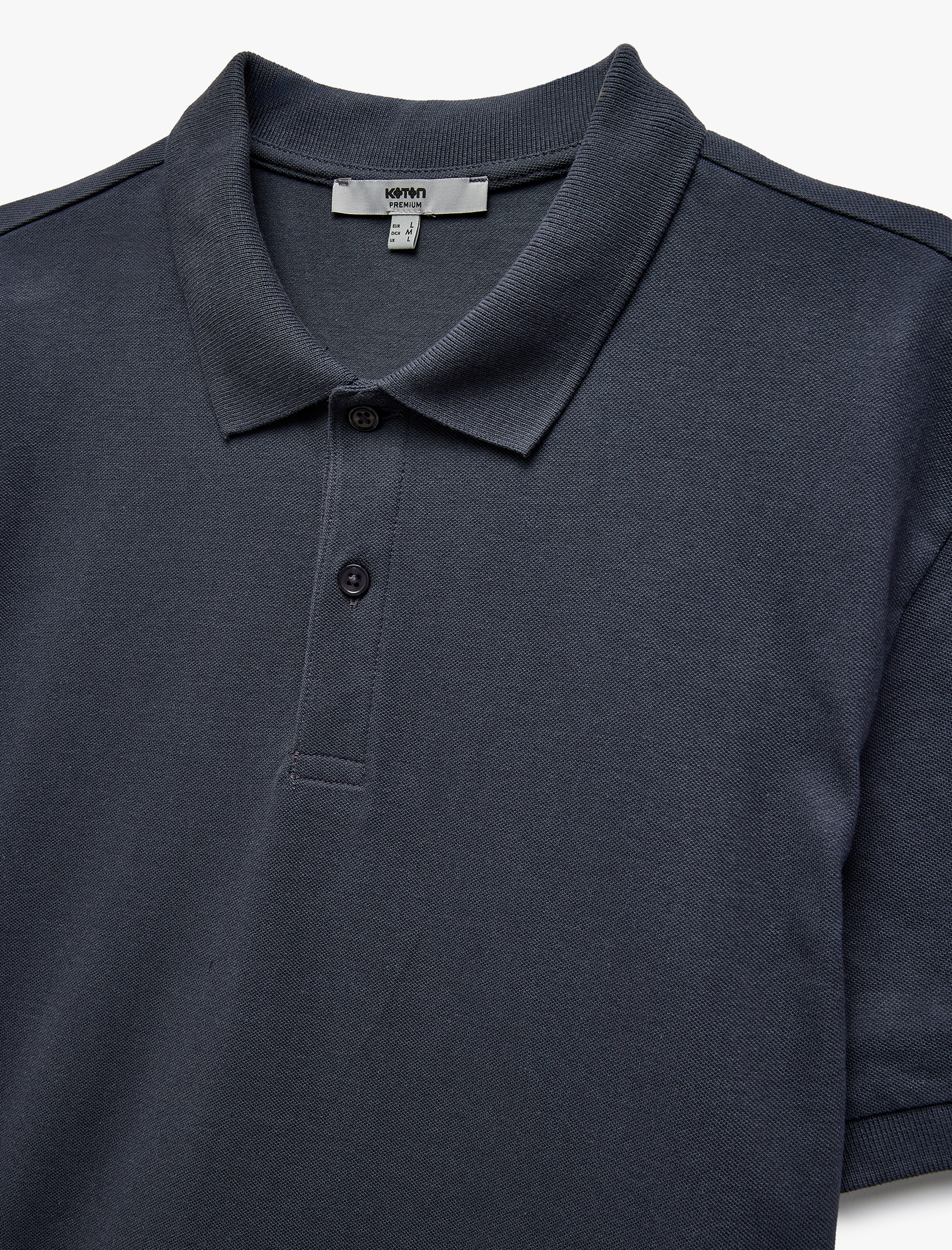   Kısa Kollu Pamuklu Pike Kumaş Polo Yaka Slim Fit Tişört