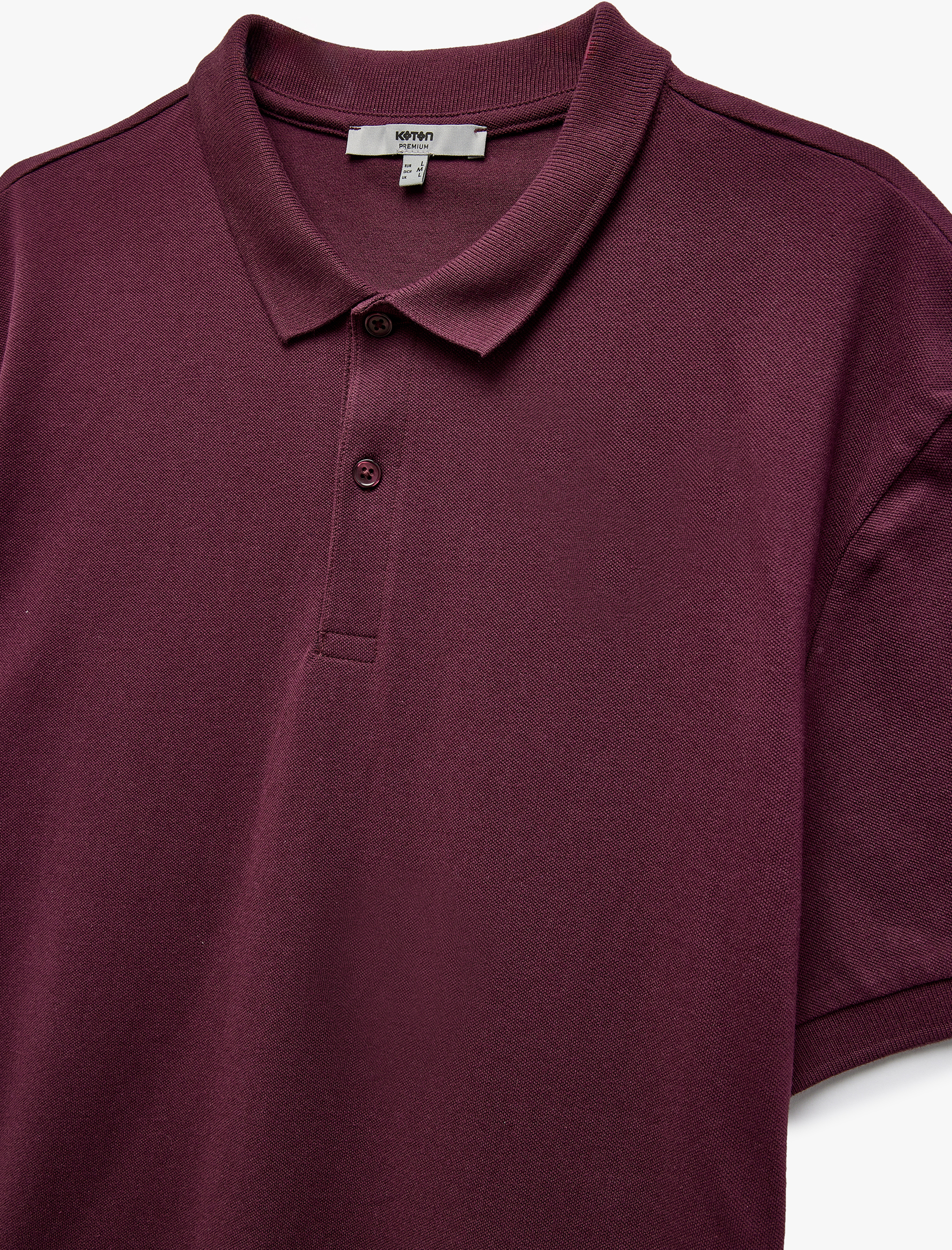   Kısa Kollu Pamuklu Pike Kumaş Polo Yaka Slim Fit Tişört