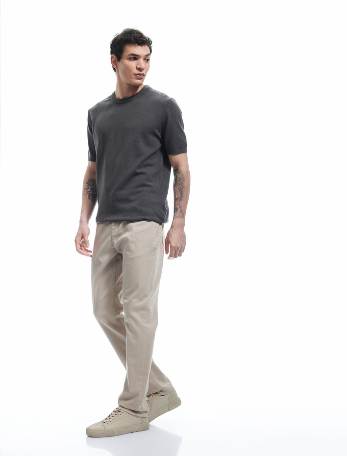  Pamuklu Straight Fit Gabardin Pantolon