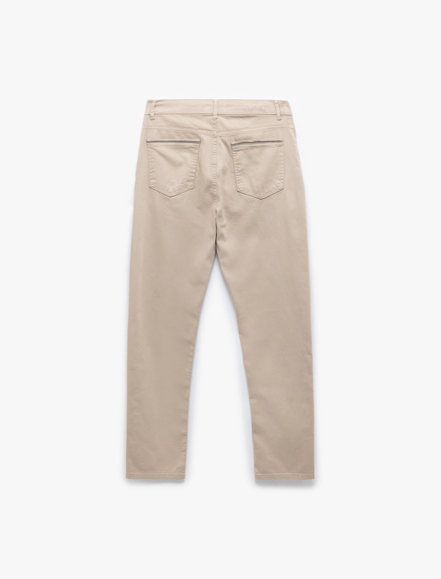 Pamuklu Straight Fit Gabardin Pantolon_4