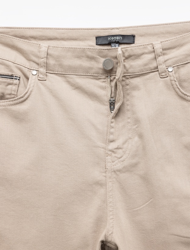 Pamuklu Straight Fit Gabardin Pantolon_7