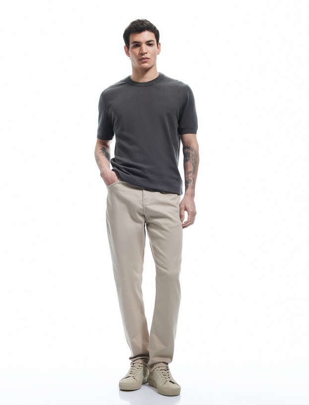 Pamuklu Straight Fit Gabardin Pantolon_1