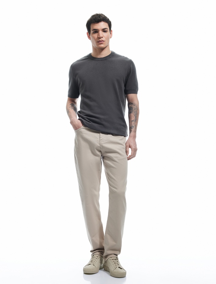  Pamuklu Straight Fit Gabardin Pantolon