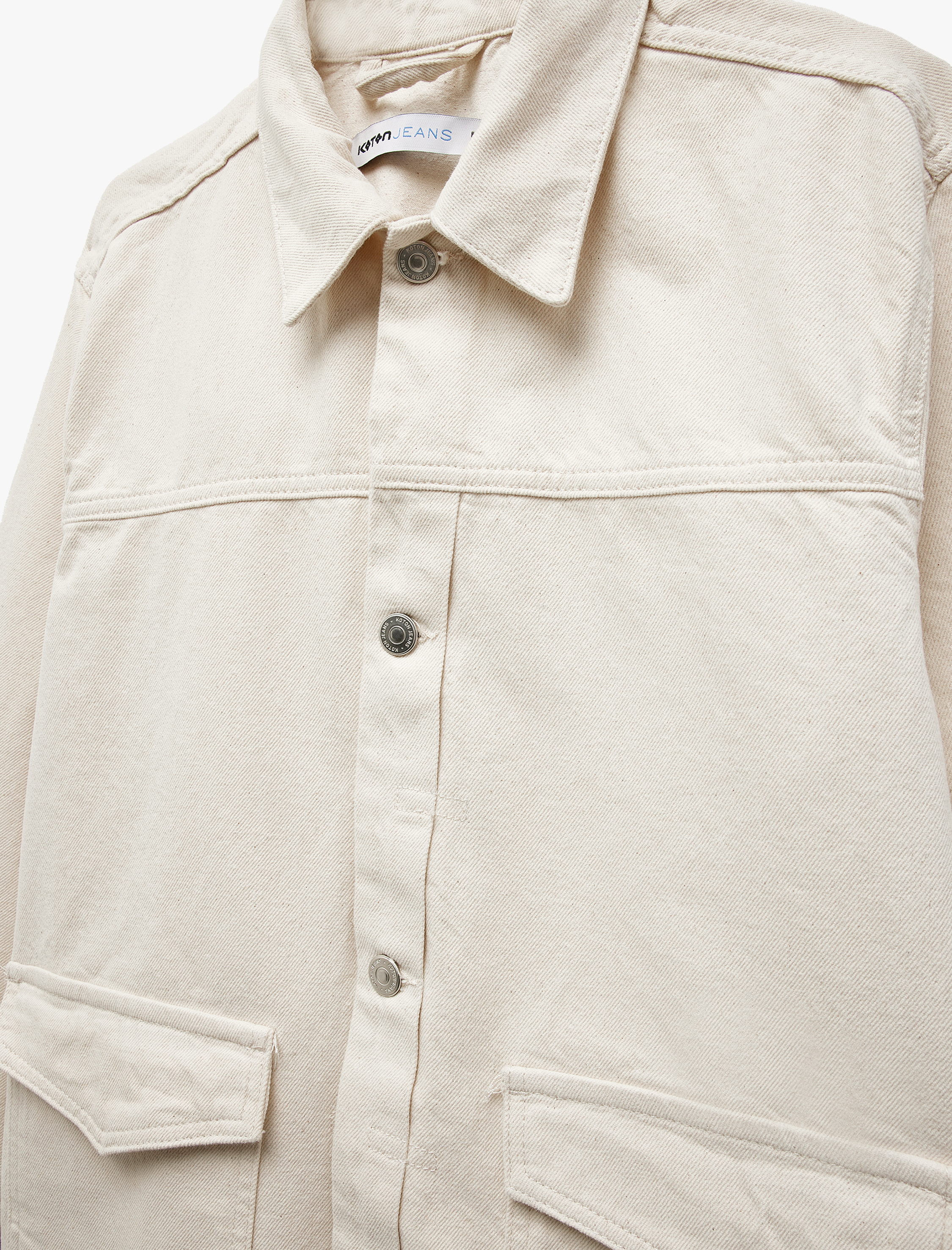 Kapaklı Cep Detaylı Regular Fit Klasik Yaka Uzun Kollu Denim Gömlek Ceket