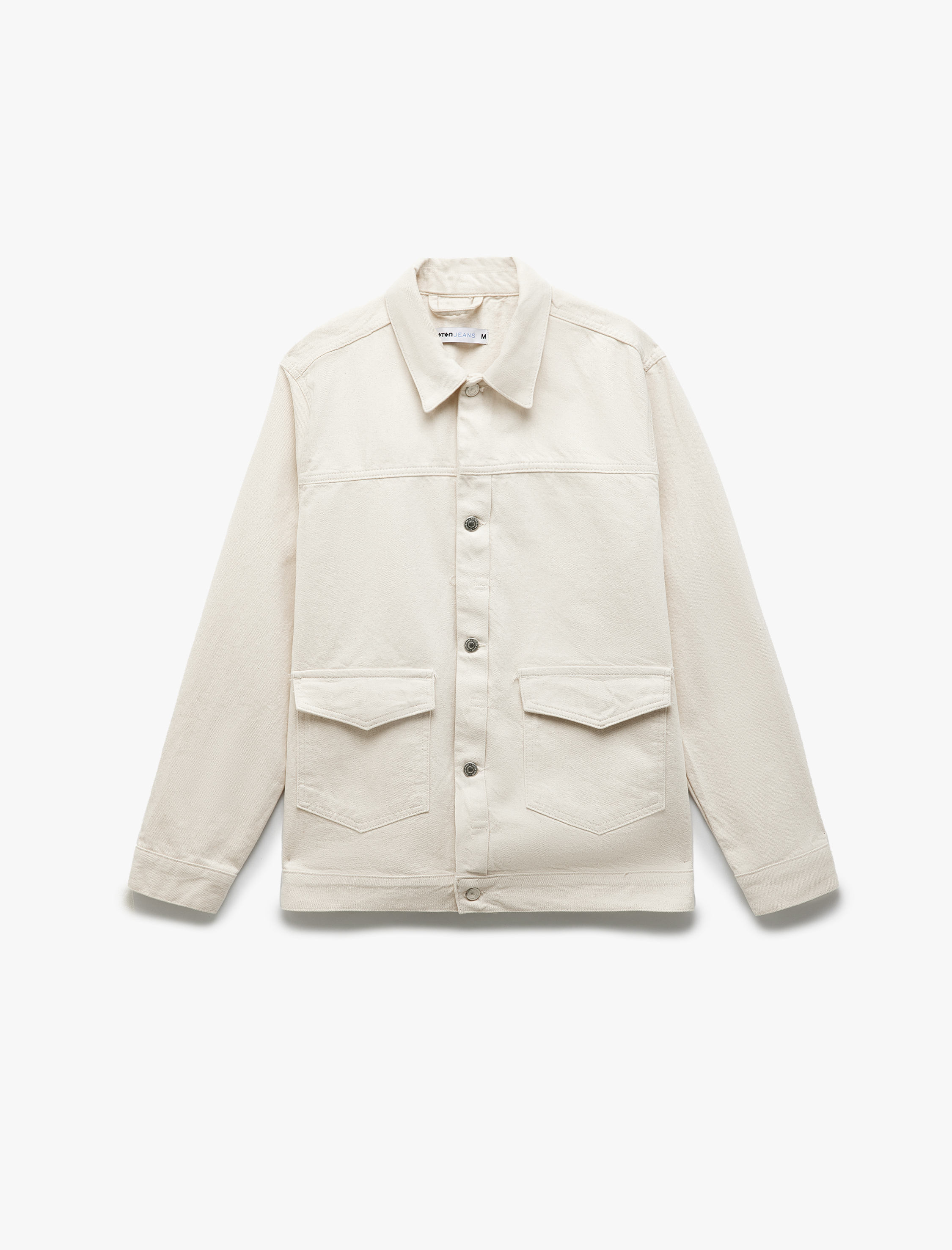 Kapaklı Cep Detaylı Regular Fit Klasik Yaka Uzun Kollu Denim Gömlek Ceket