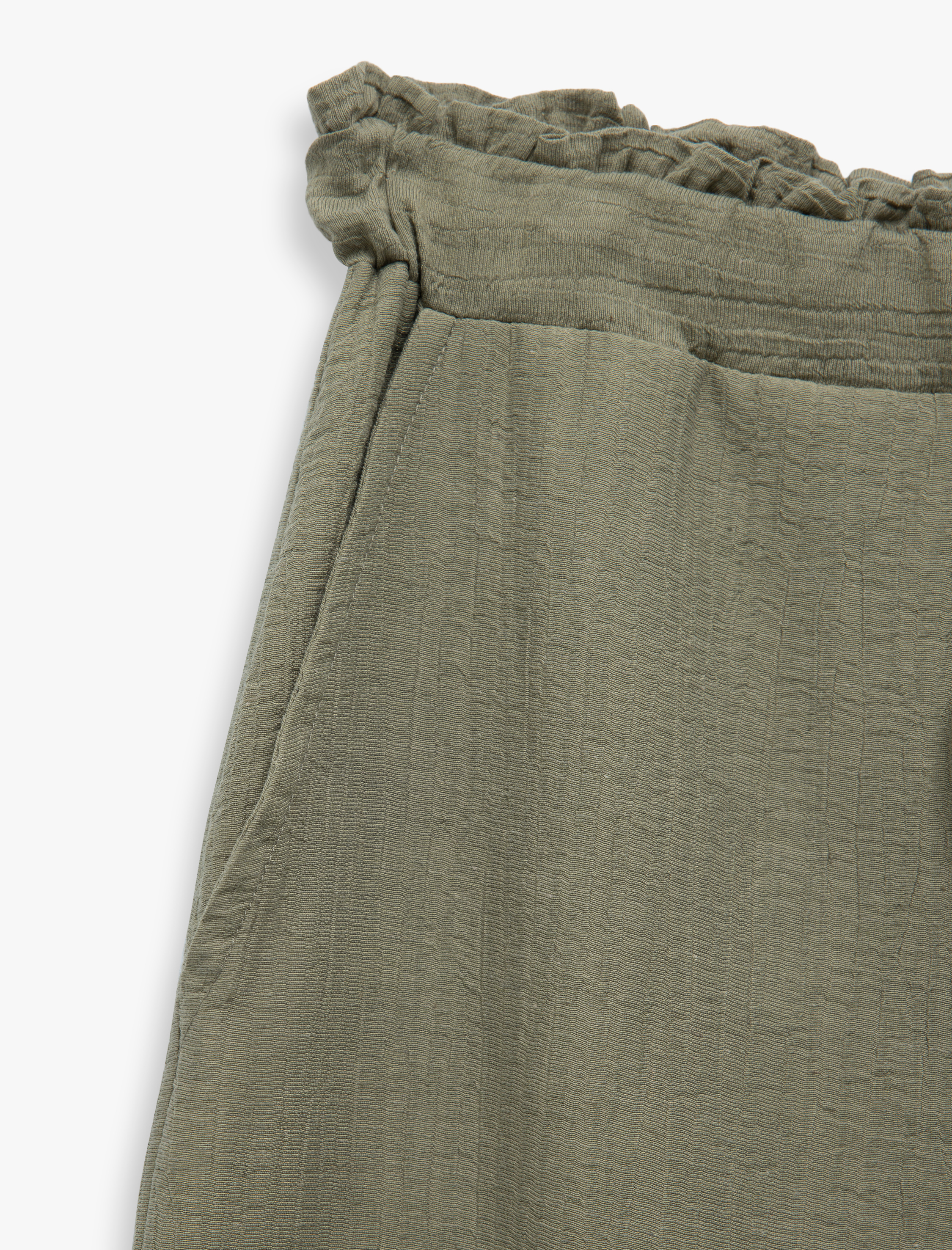 Koton X Sima Tarkan - Dökümlü Keten Karışımlı Bol Paça Müslin Pantolon