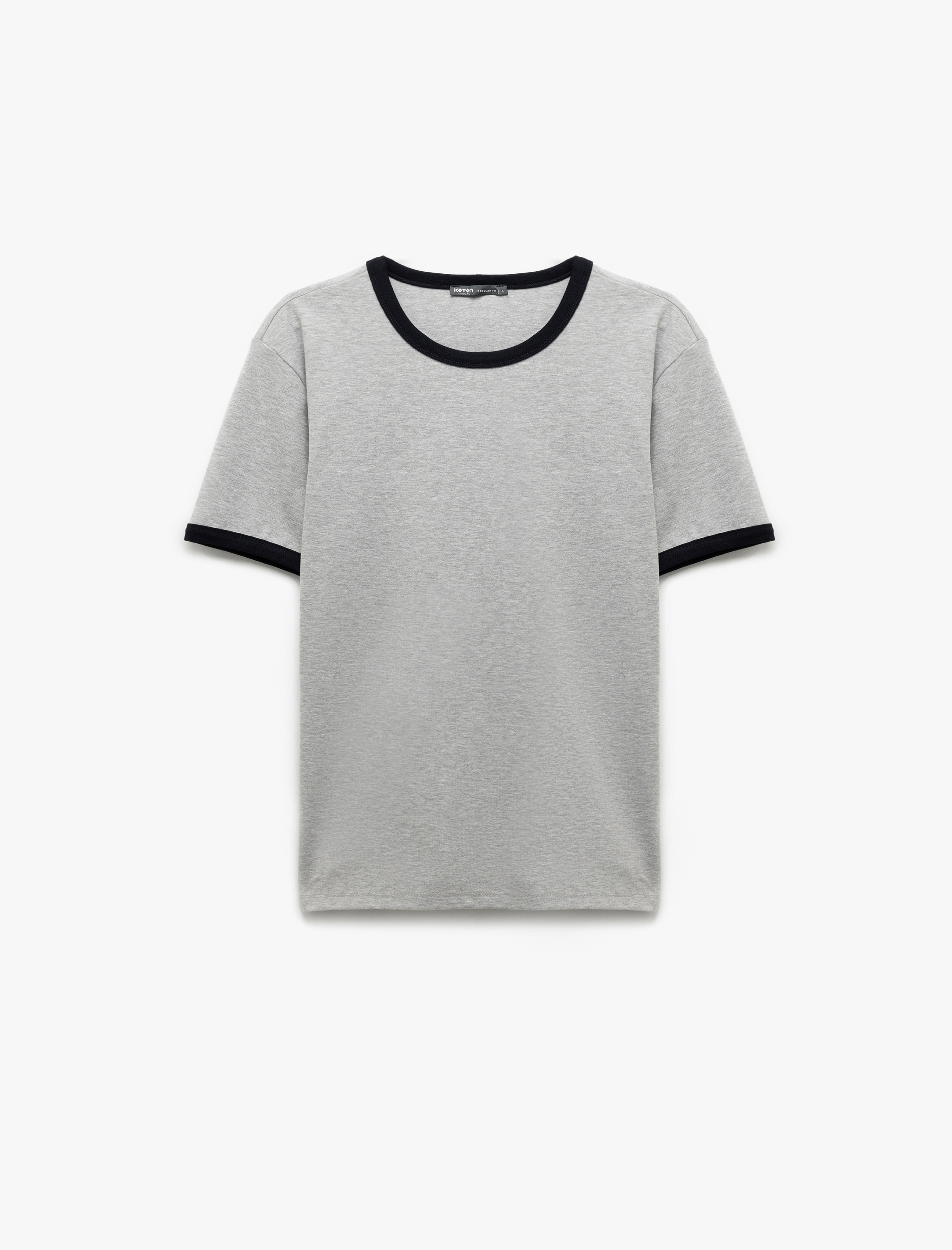   Pamuklu Regular Fit Biyeli Kısa Kollu Bisiklet Yaka Erkek Tişört