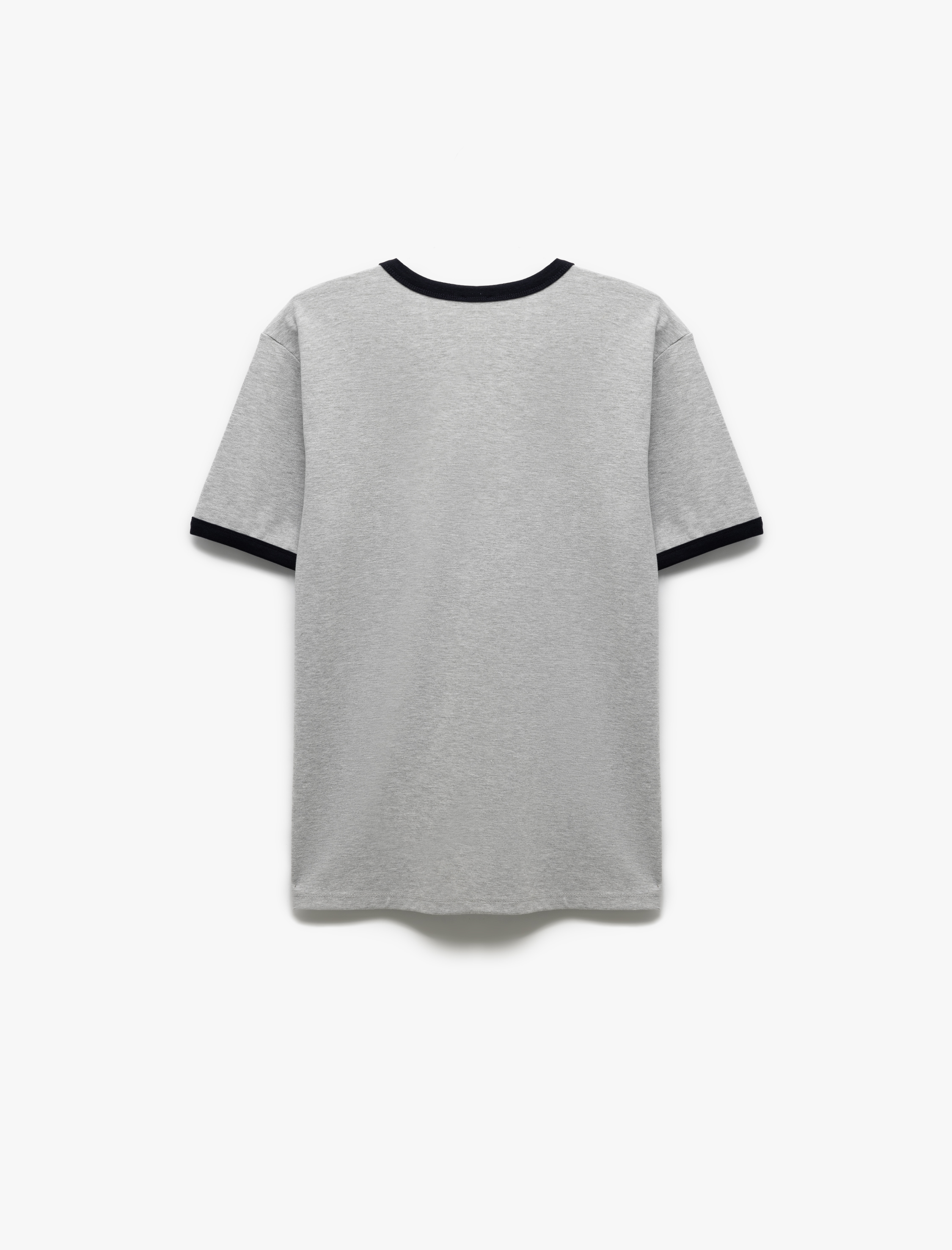   Pamuklu Regular Fit Biyeli Kısa Kollu Bisiklet Yaka Erkek Tişört