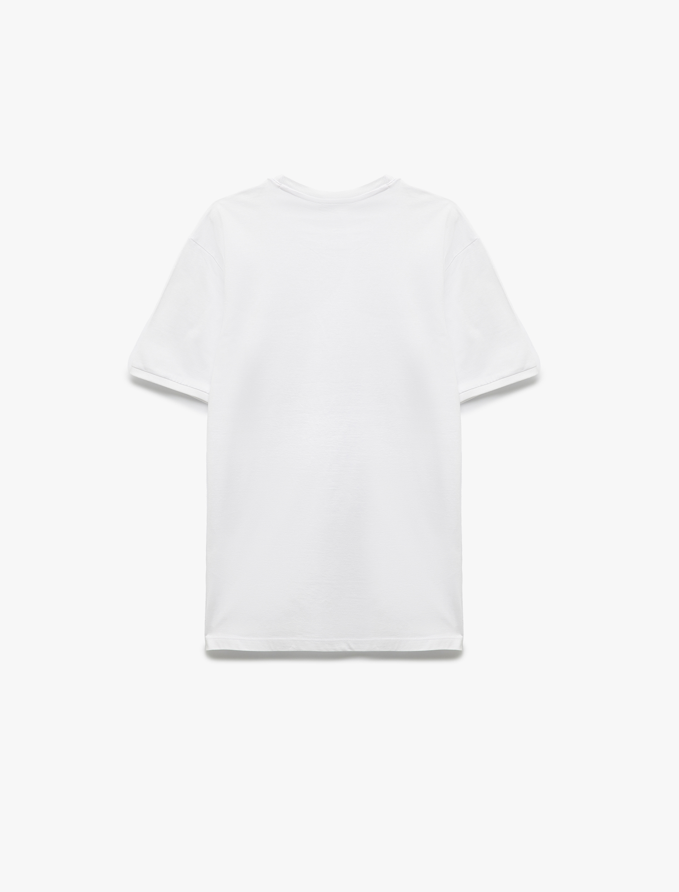   Kısa Kollu Bisiklet Yaka Pamuklu Slim Fit Erkek Basic Tişört